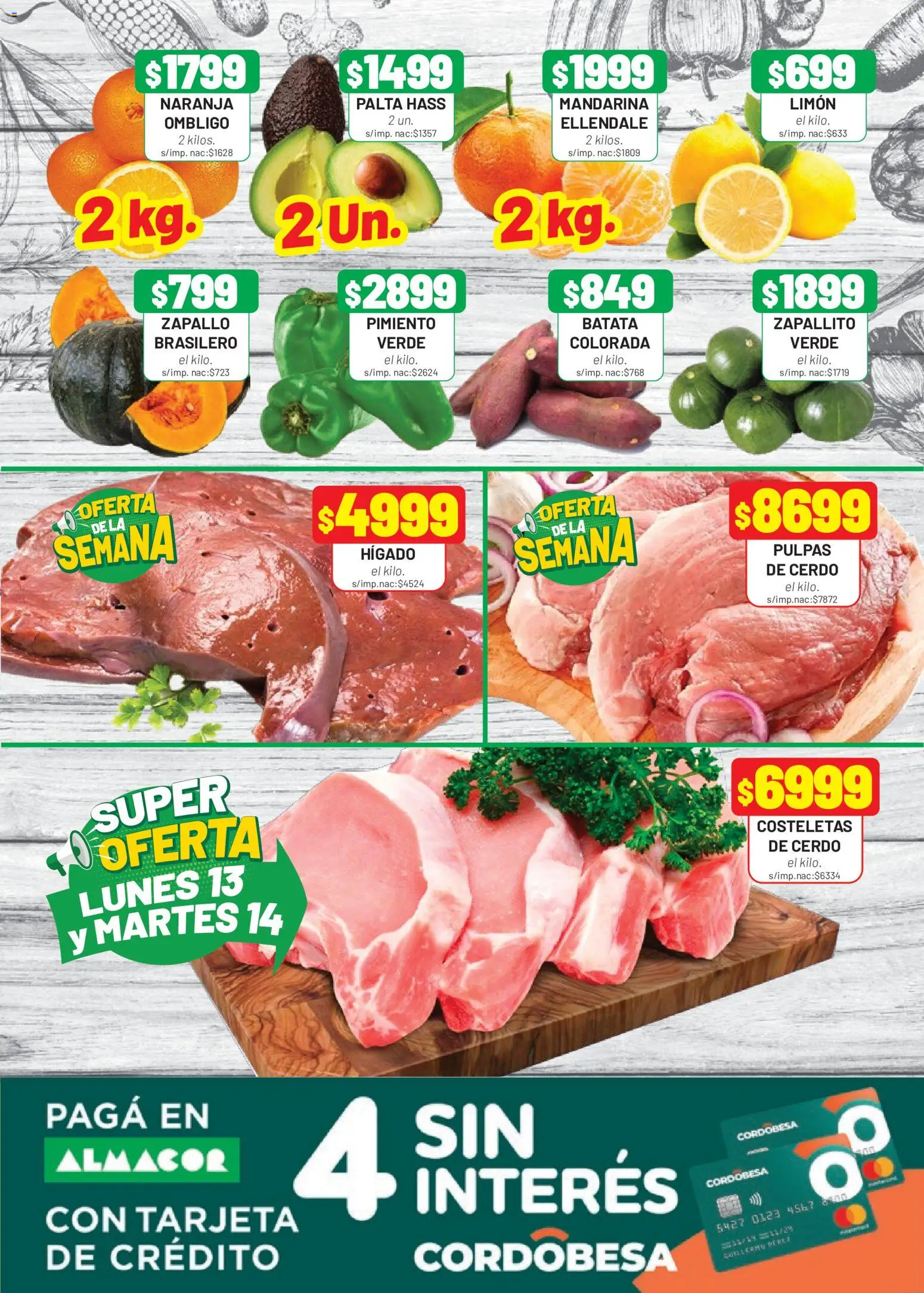 Almacor catálogo │ válido desde el 09/07/2026 | Página: 3 | Productos: Zapallo, Batata, Zapallito, Pimiento