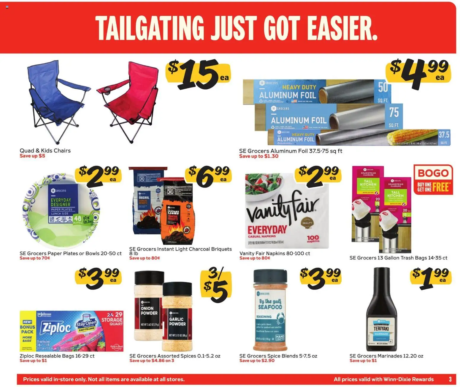 Winn Dixie In-Store Flyer - valid from 09/02/2026 | Page: 3 | Products: Foil, Aluminum foil, Seafood, Onion