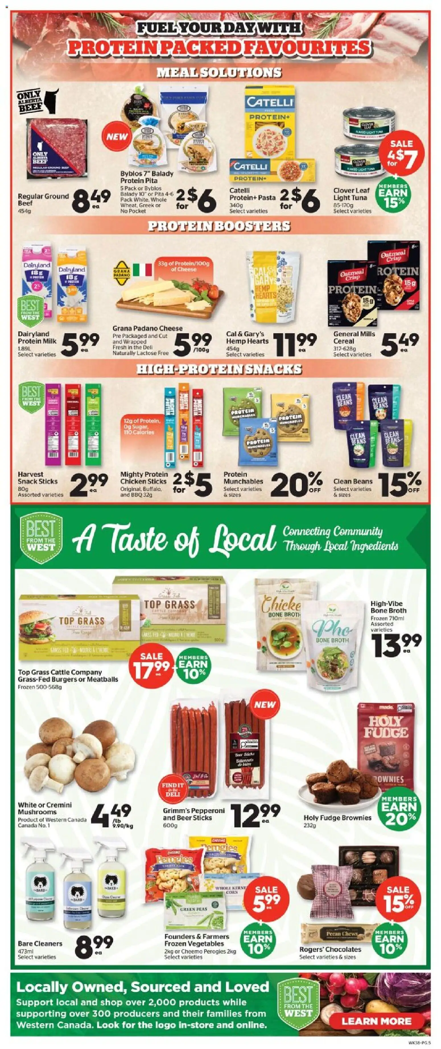 Calgary Co-op flyer valid from Jul 23, 2026 | Page: 5 | Products: Beef, Pasta, Milk, Cheese