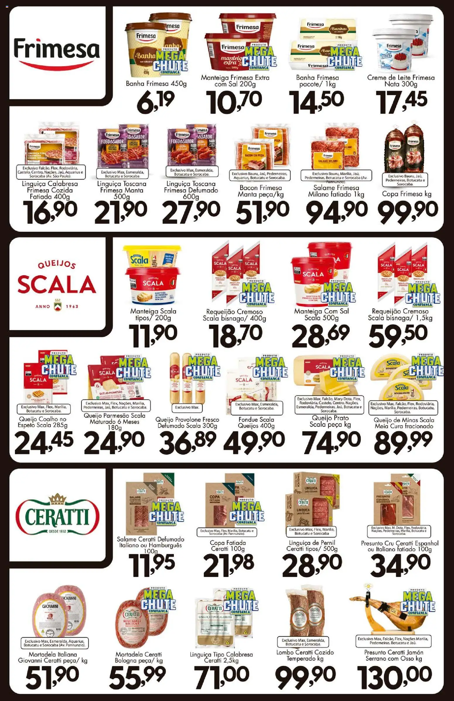 Confiança Folheto - válido de 04/08/2026 | Página: 8 | Produtos: Creme de leite frimesa, Presunto cru, Provolone, Creme de leite