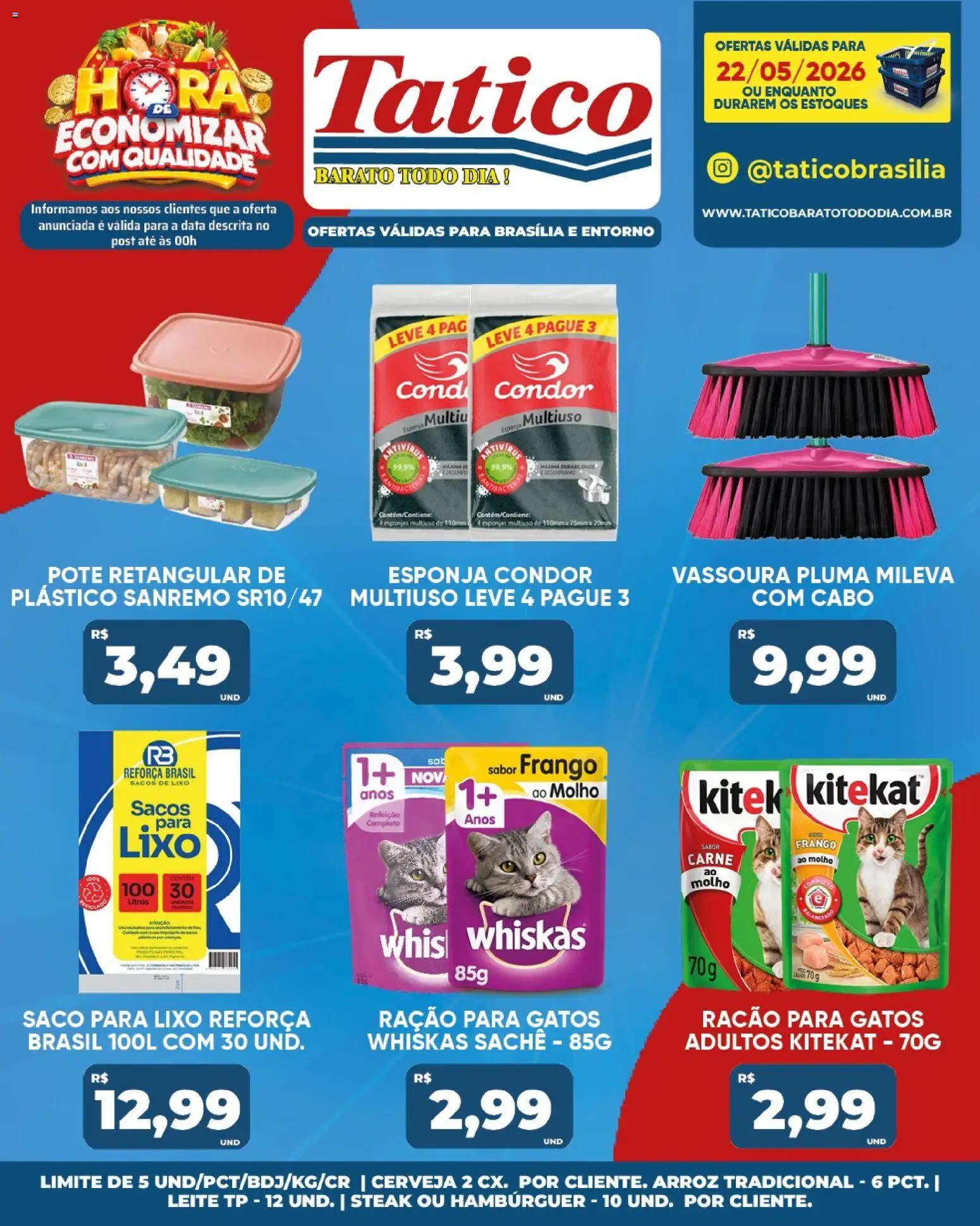 Tatico Folheto - válido de 22.05.2026 | Página: 19 | Produtos: Esponja, Cerveja, Frango, Vassoura