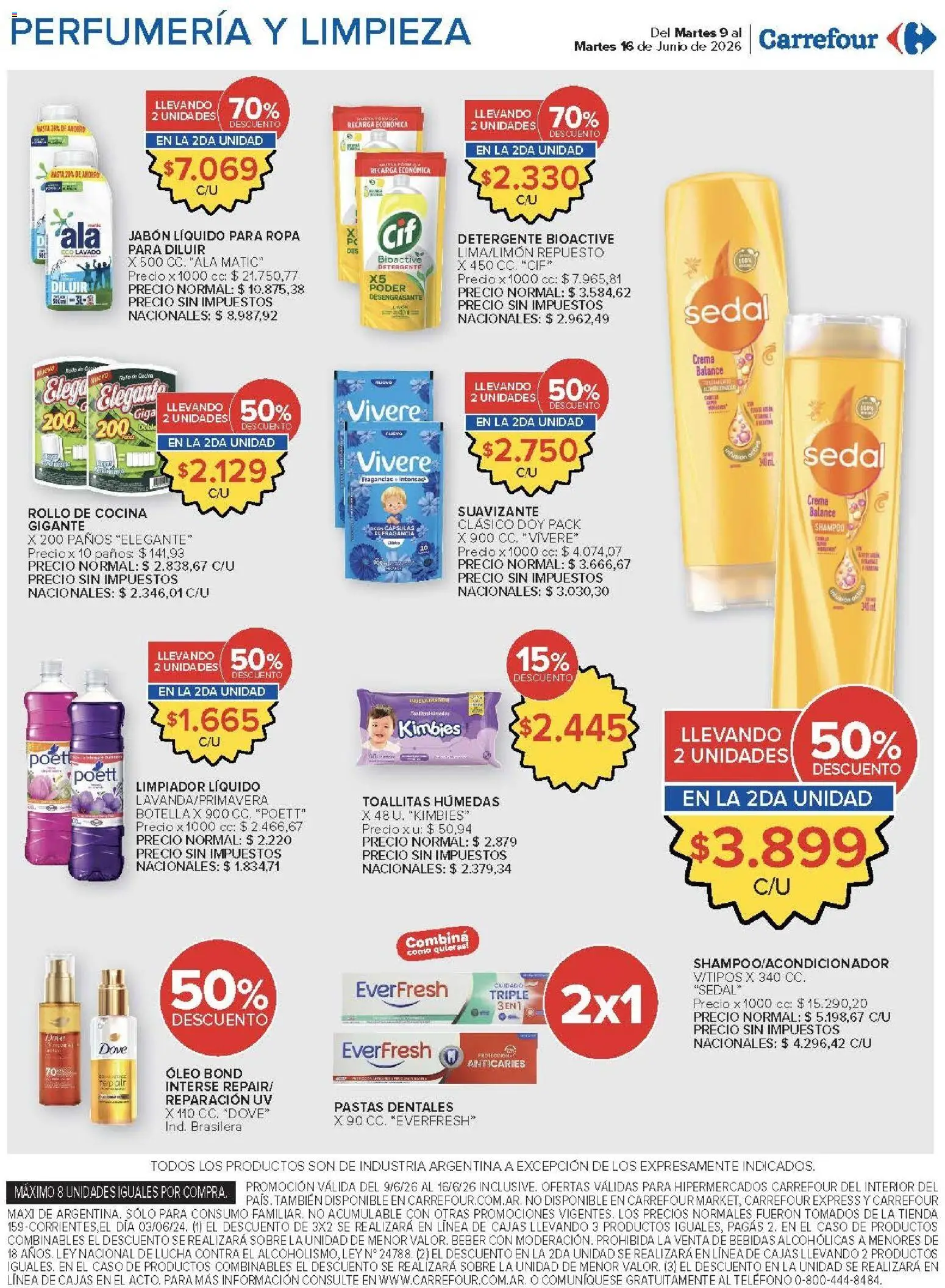 Carrefour ofertas │ válido desde el 09.06.2026 | Página: 20 | Productos: Botella, Sobre, Jabón líquido, Crema