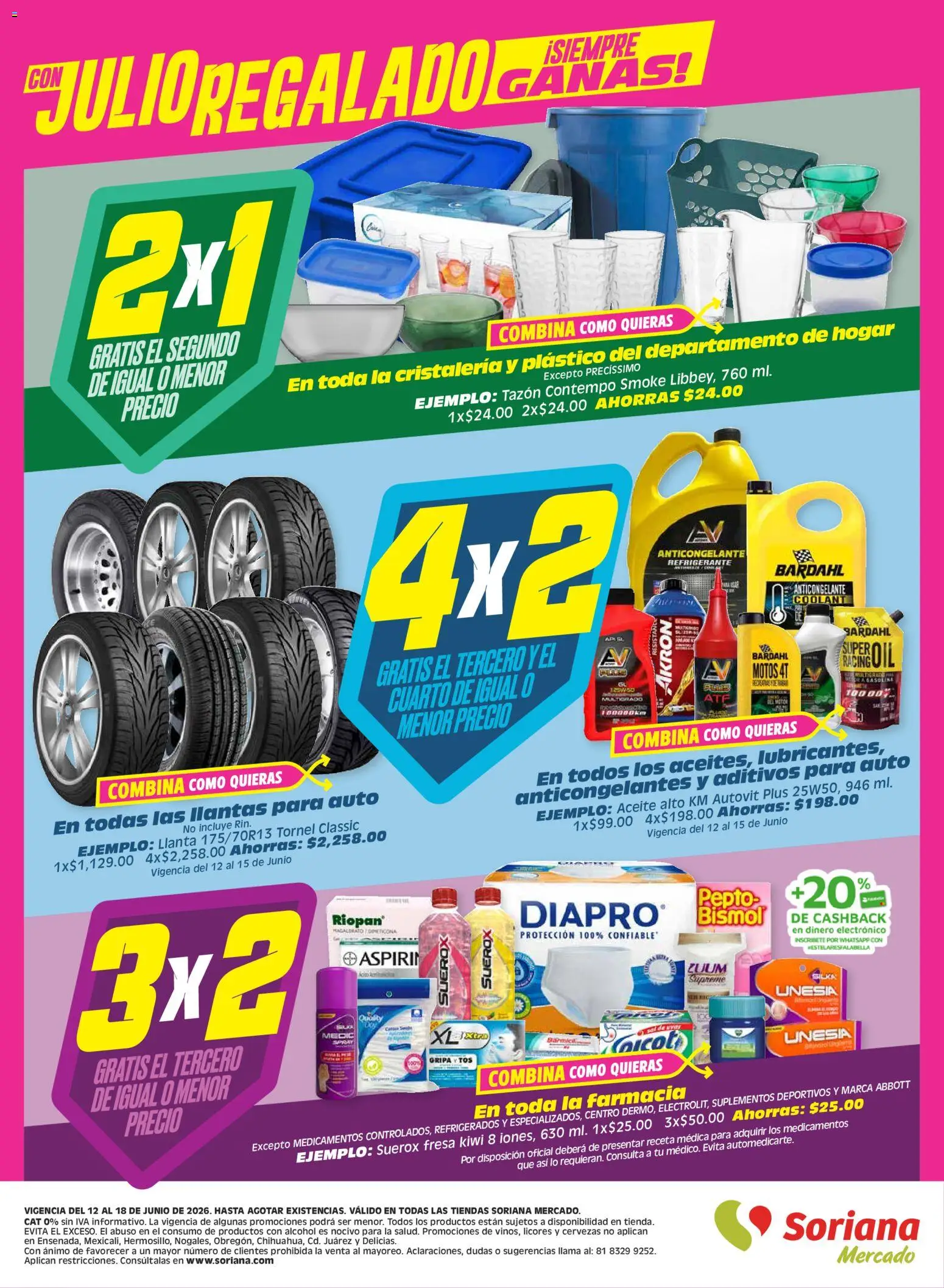 Nuevas ofertas de Soriana válidas en toda la República Mexicana desde el 12.06.2026. ¡Encuentra las mejores ofertas en Soriana Julio Regalado Mercado Nacional! | Página: 8 | Productos: Fresa, Sal, Aceite, Kiwi