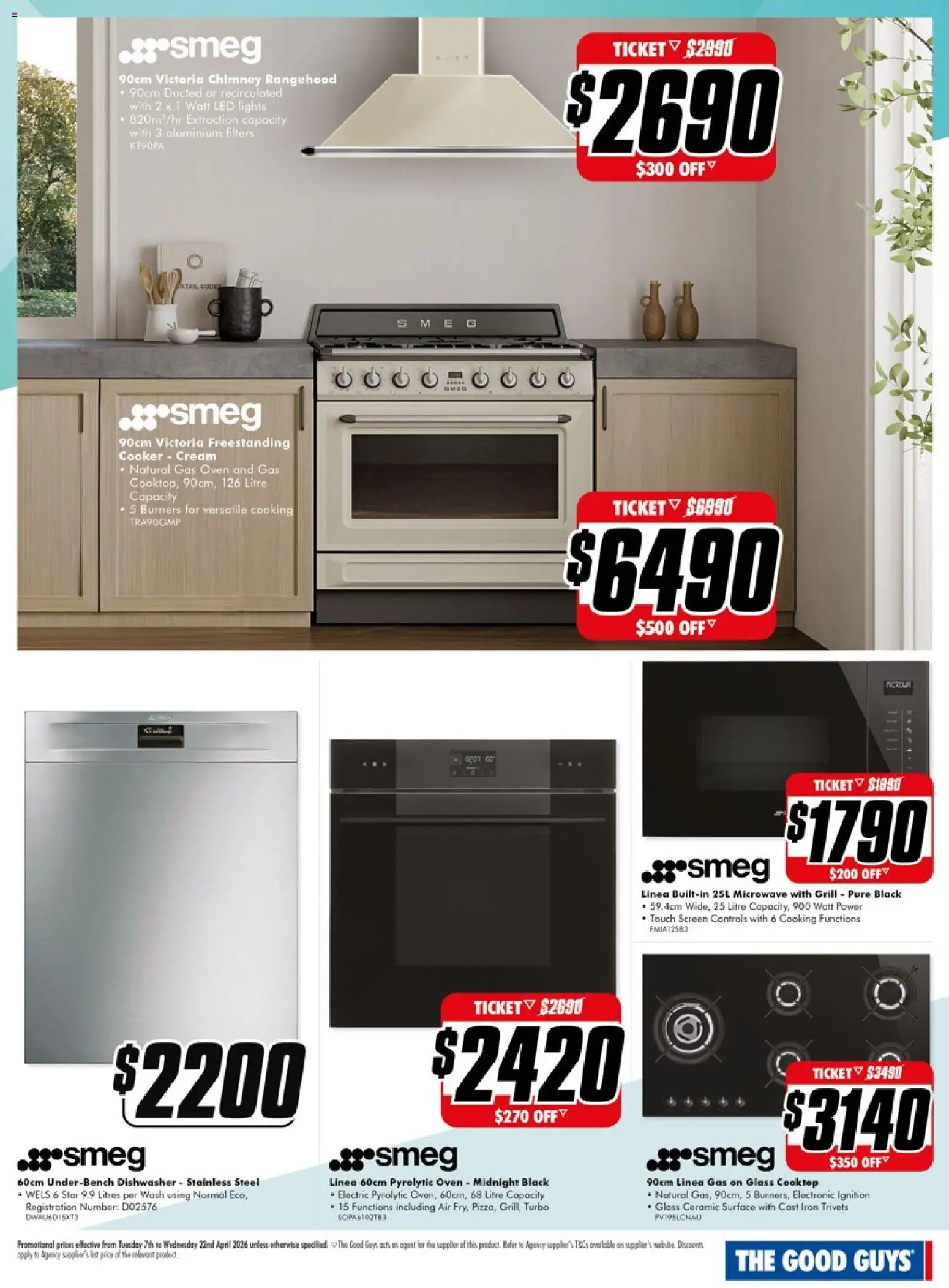 The Good Guys catalogue - valid from 06.04.2026 | Page: 13 | Products: Cream, Microwave, Grill, Screen