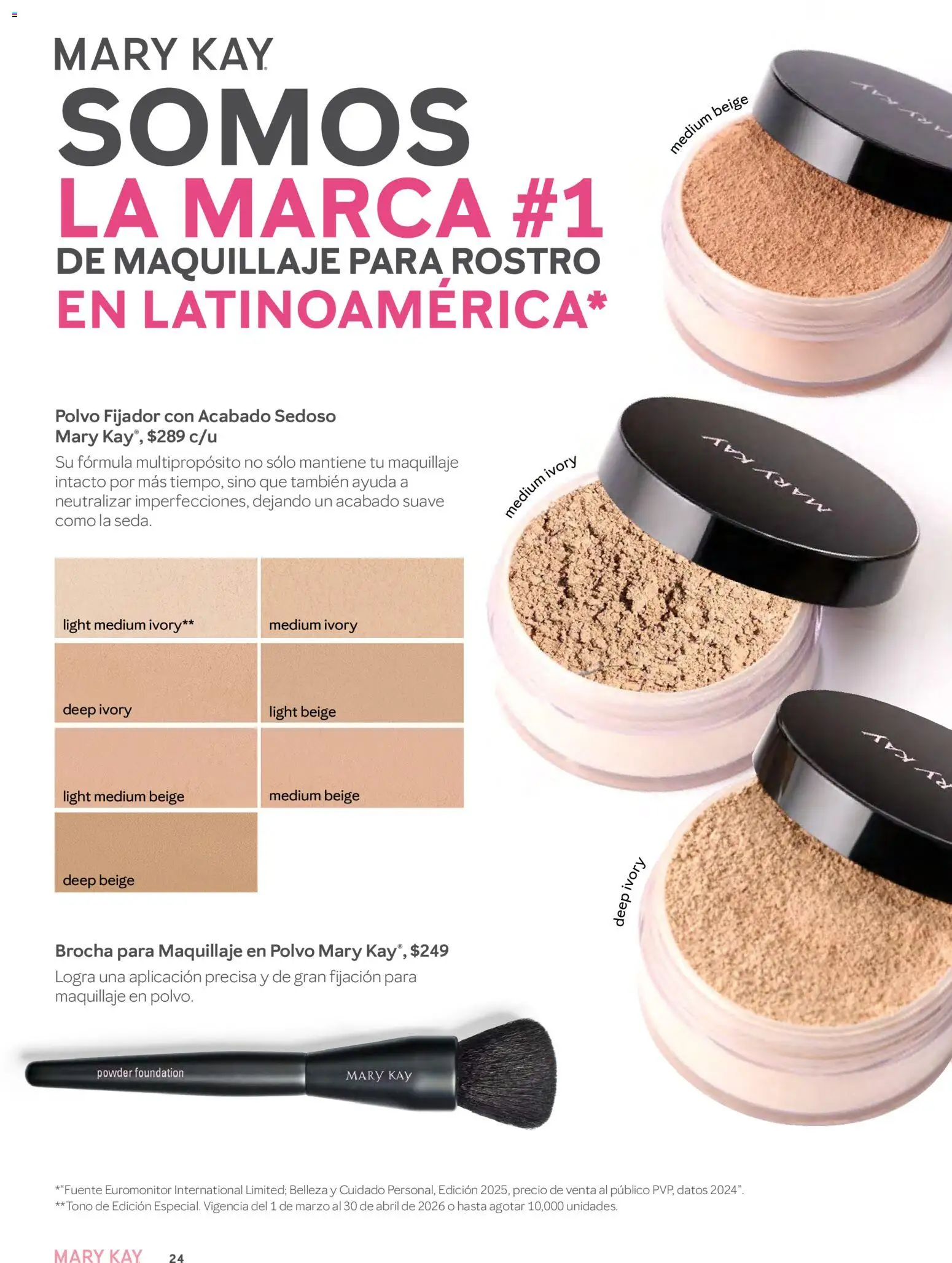 Nuevas ofertas de Mary Kay válidas en toda la República Mexicana desde el 01.03.2026. ¡Encuentra las mejores ofertas en Mary Kay catálogo! | Página: 24 | Productos: Fijador, Maquillaje, Polvo