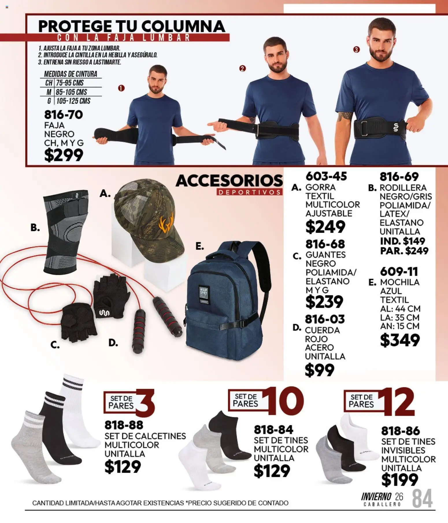 Nuevas ofertas de Cklass válidas en toda la República Mexicana desde el 11/09/2026. ¡Encuentra las mejores ofertas en Cklass catálogo Sportbrands Caballero Invierno! | Página: 97 | Productos: Cuerda, Mochila, Calcetines, Faja