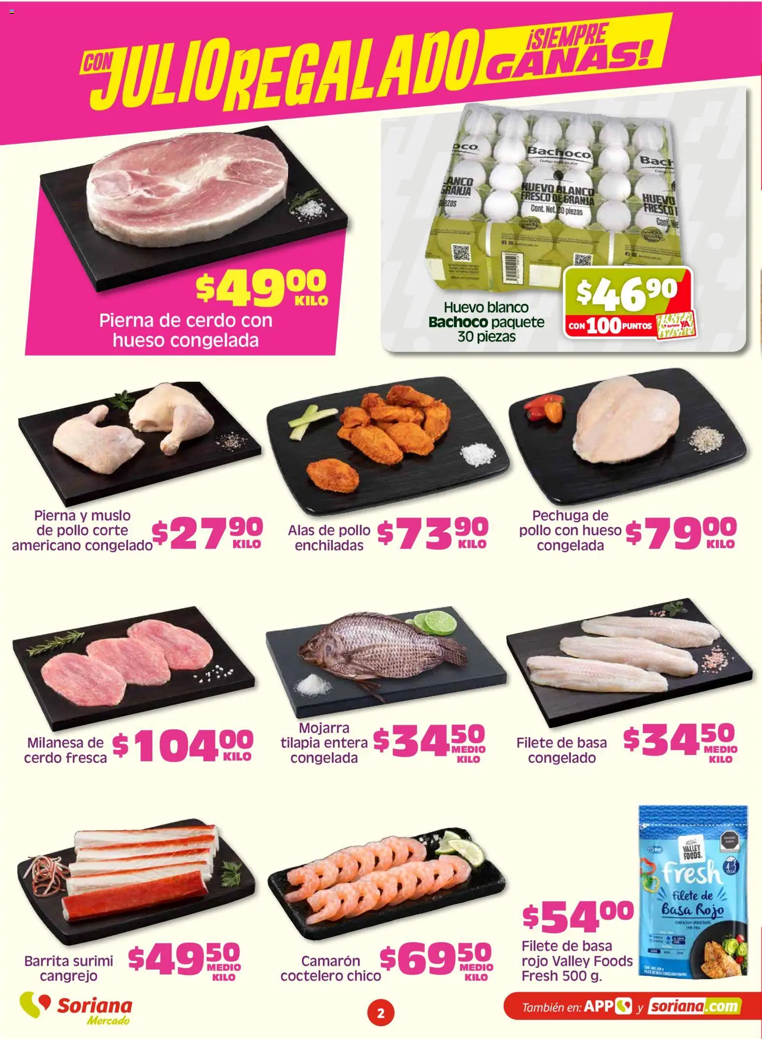 Nuevas ofertas de Soriana válidas en toda la República Mexicana desde el 03/07/2026. ¡Encuentra las mejores ofertas en Soriana Fin de Semana Mercado: Nuevo León! | Página: 2 | Productos: Pollo, Milanesa, Huevo, Cerdo