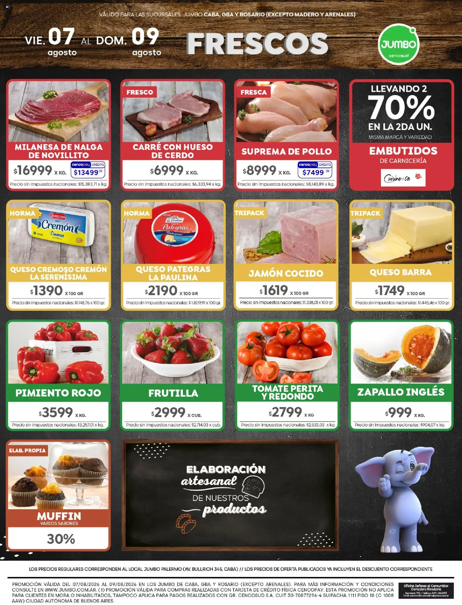 Jumbo - Ofertas Bs As │ válido desde el 07/08/2026 | Página: 8 | Productos: Teléfono, Embutidos, Milanesa, Jamón