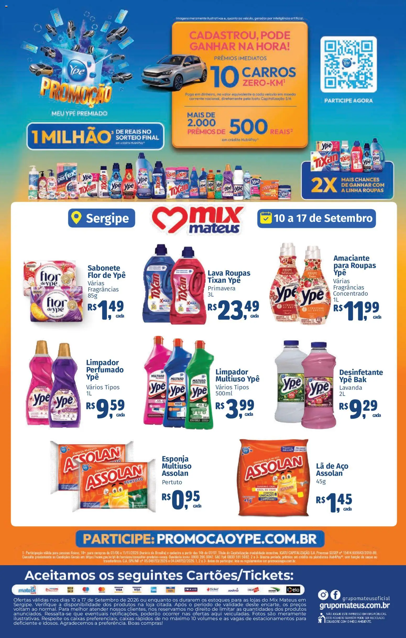 Mateus Folheto - válido de 10/09/2026 | Página: 1 | Produtos: Esponja, Saquê, Amaciante, Desinfetante