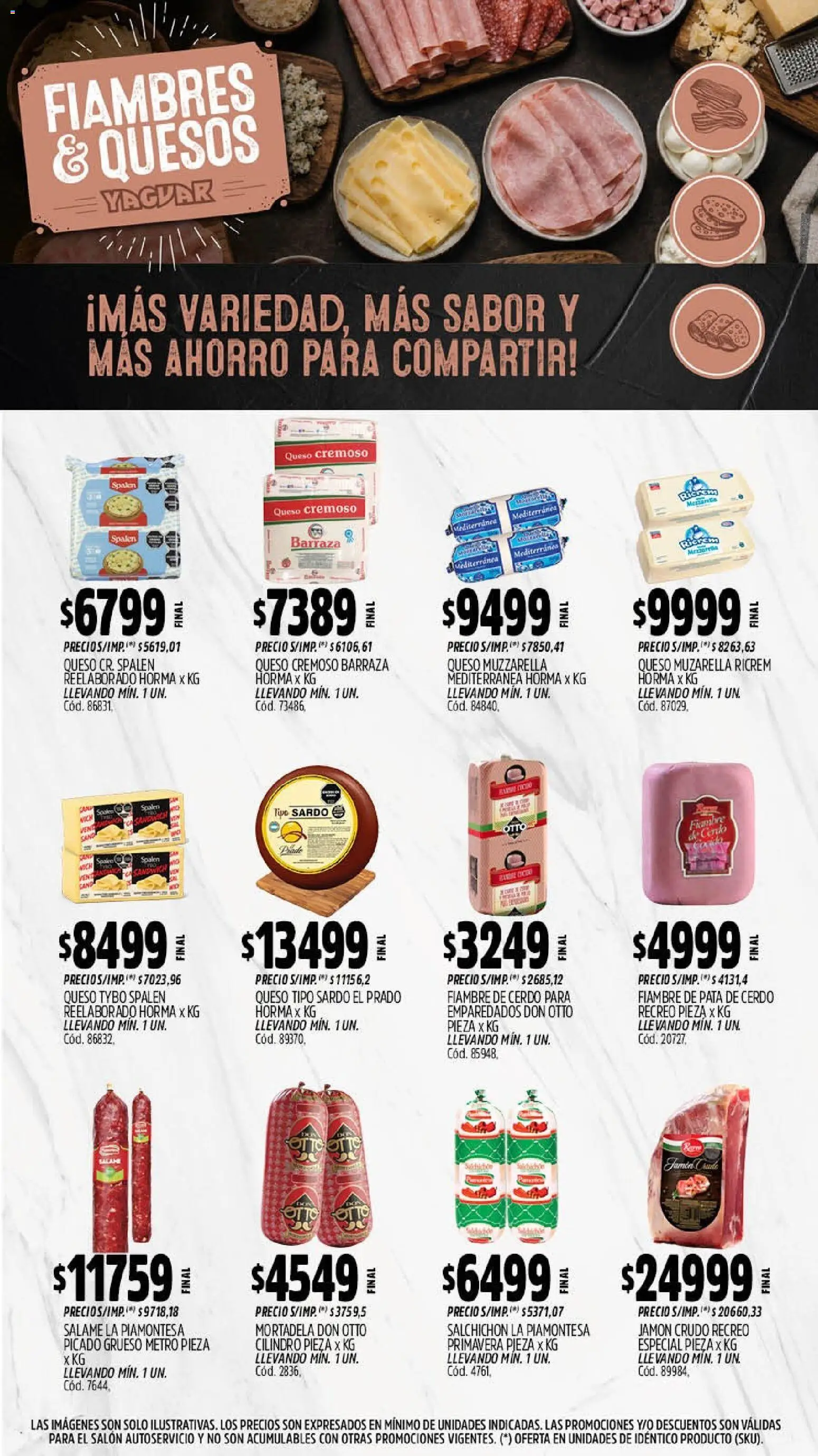 Yaguar - Oferta Semanal Jujuy │ válido desde el 07/09/2026 | Página: 8 | Productos: Mortadela, Jamón, Salame, Cerdo