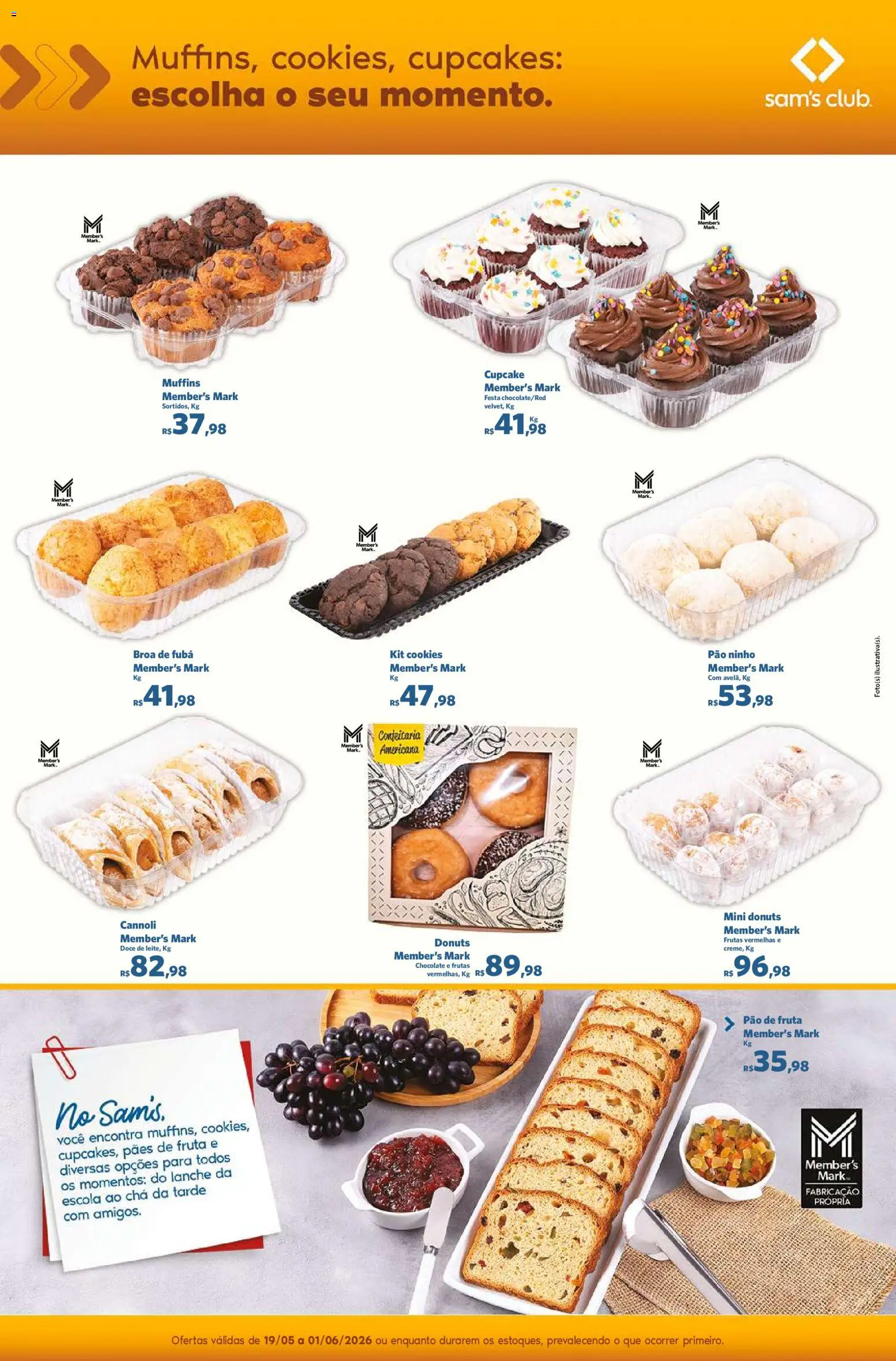 Sam's Club Folheto - válido de 19.05.2026 | Página: 4 | Produtos: Fubá, Chocolate, Chá, Cookies