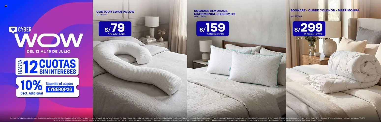 Catálogo Quality Products válido desde 13/07/2026 | Página: 2 | Productos: Colchón, Almohada