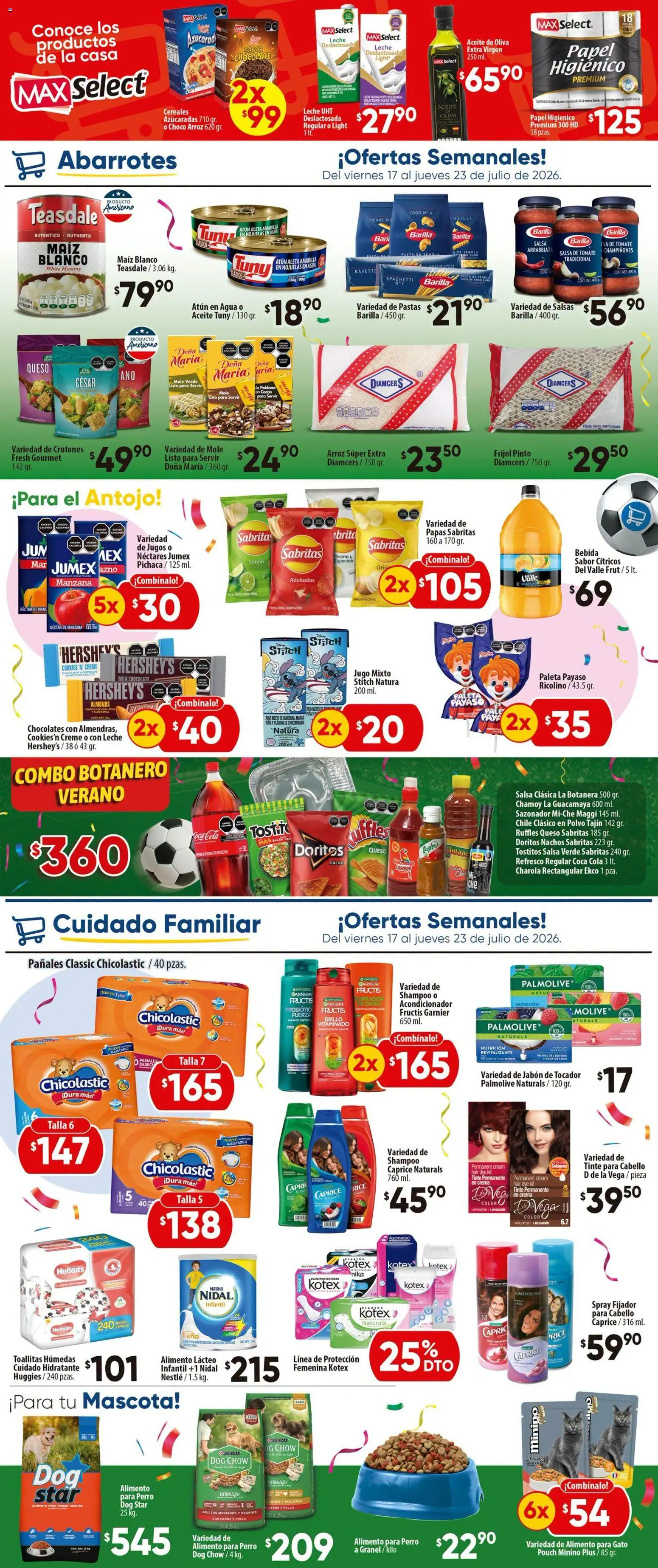 Nuevas ofertas de Calimax válidas en toda la República Mexicana desde el 17/07/2026. ¡Encuentra las mejores ofertas en Calimax folleto! | Página: 4 | Productos: Maíz, Refresco, Toallitas húmedas, Jugo