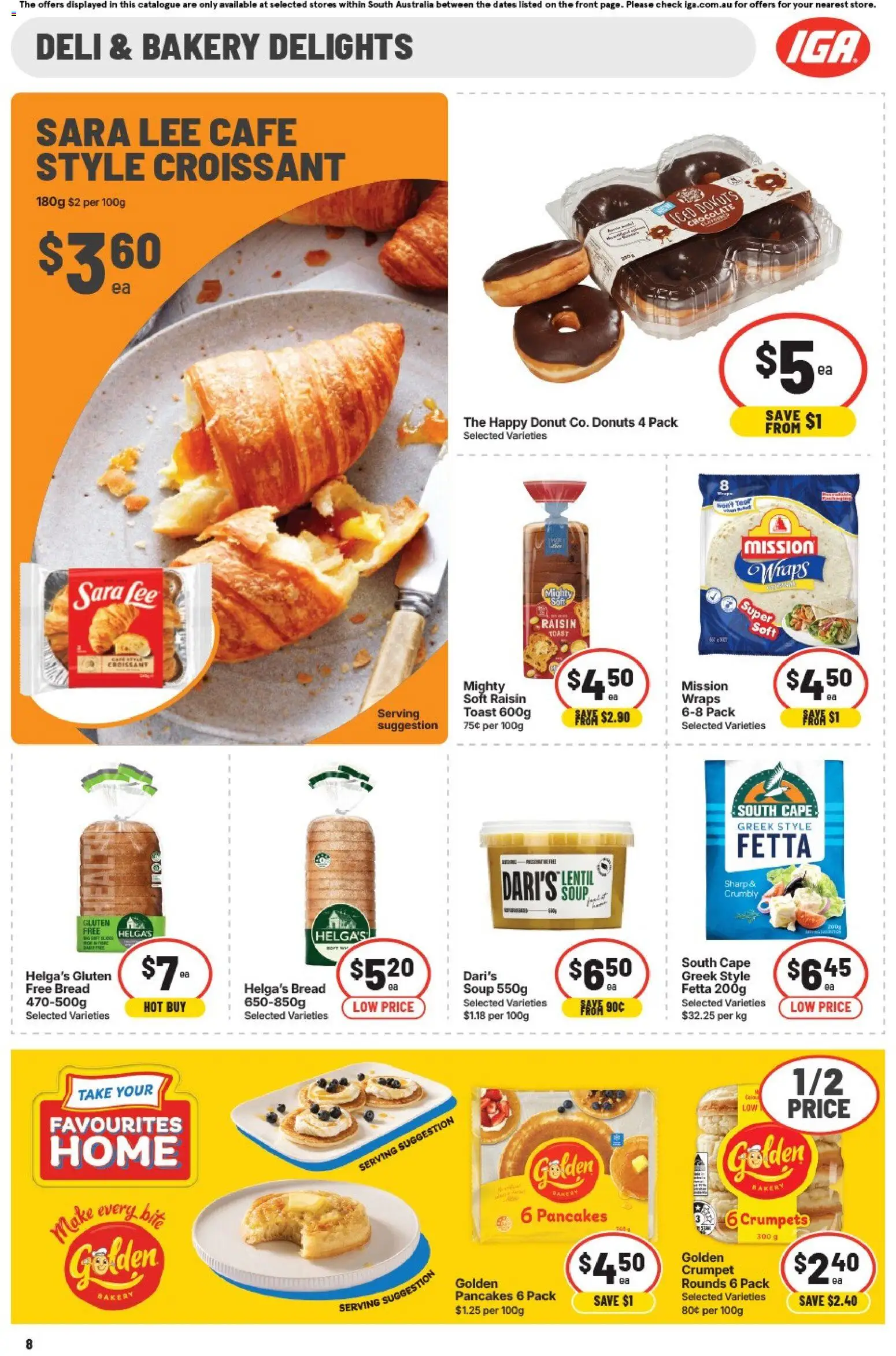 IGA catalogue - valid from 06.05.2026 | Page: 9 | Products: Crumpets, Donuts, Bread, Chocolate
