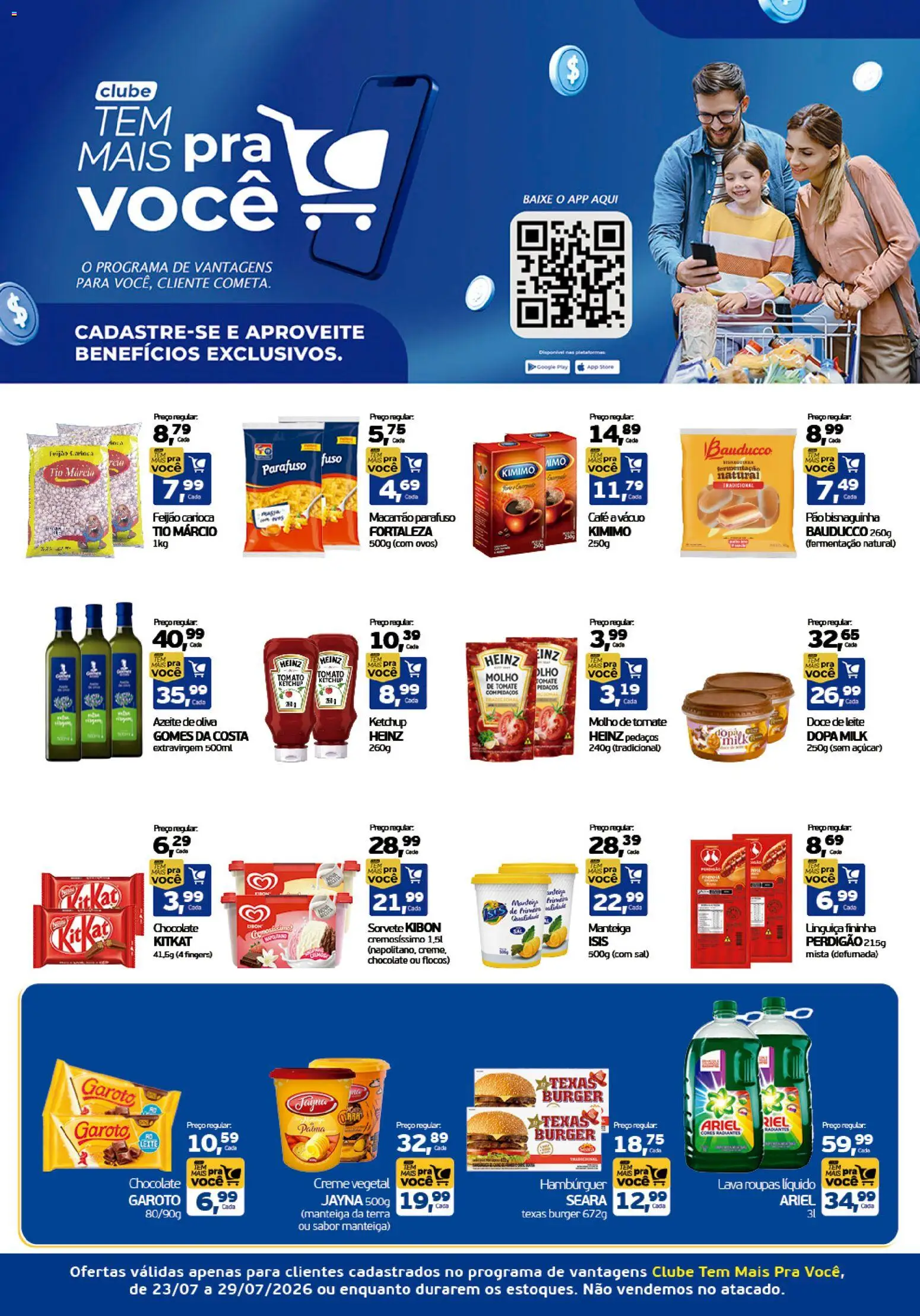 Cometa Supermercados Folheto - válido de 23/07/2026 | Página: 1 | Produtos: Ariel, Molho de tomate, Pão, Azeite