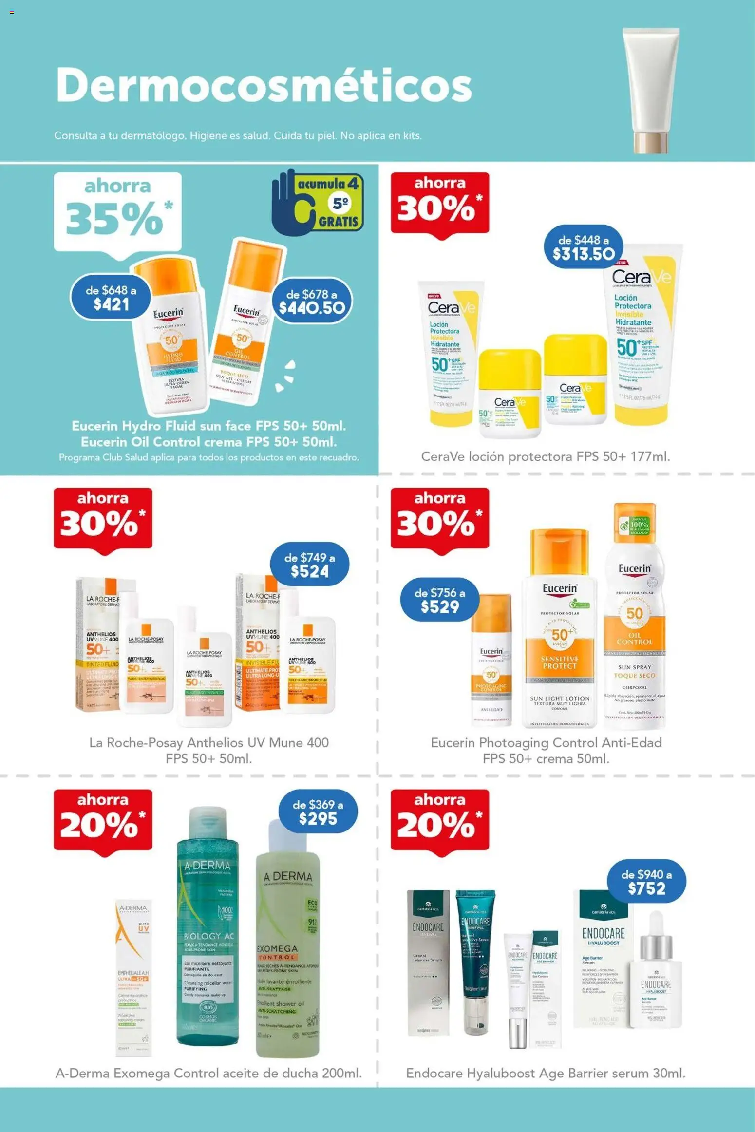 Nuevas ofertas de Farmacia San Pablo válidas en toda la República Mexicana desde el 07.06.2026. ¡Encuentra las mejores ofertas en Farmacia San Pablo catálogo! | Página: 4 | Productos: Crema, Agua, Loción, Protector solar