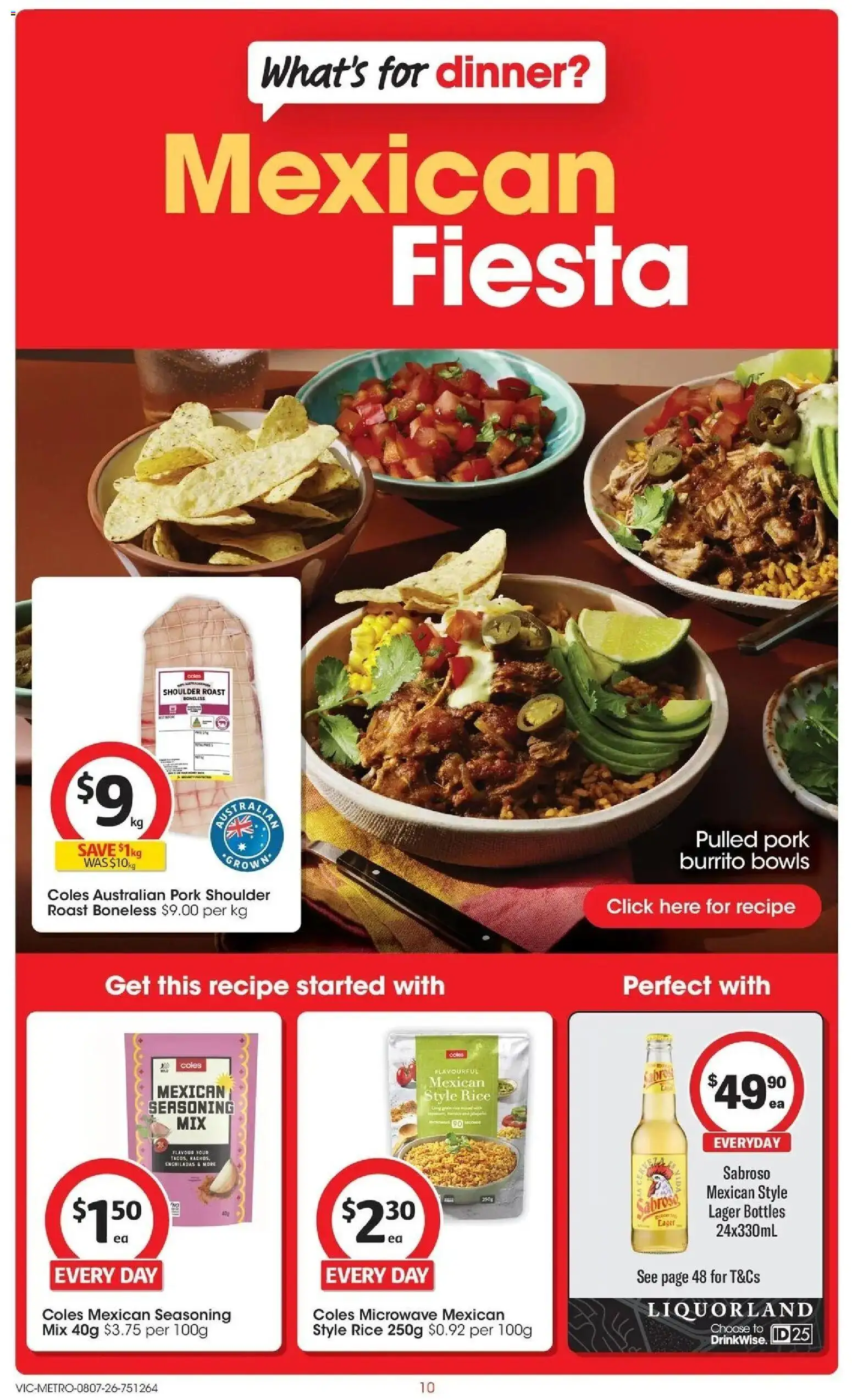 Coles catalogue - valid from 07/07/2026 | Page: 10 | Products: Pork, Rice, Microwave
