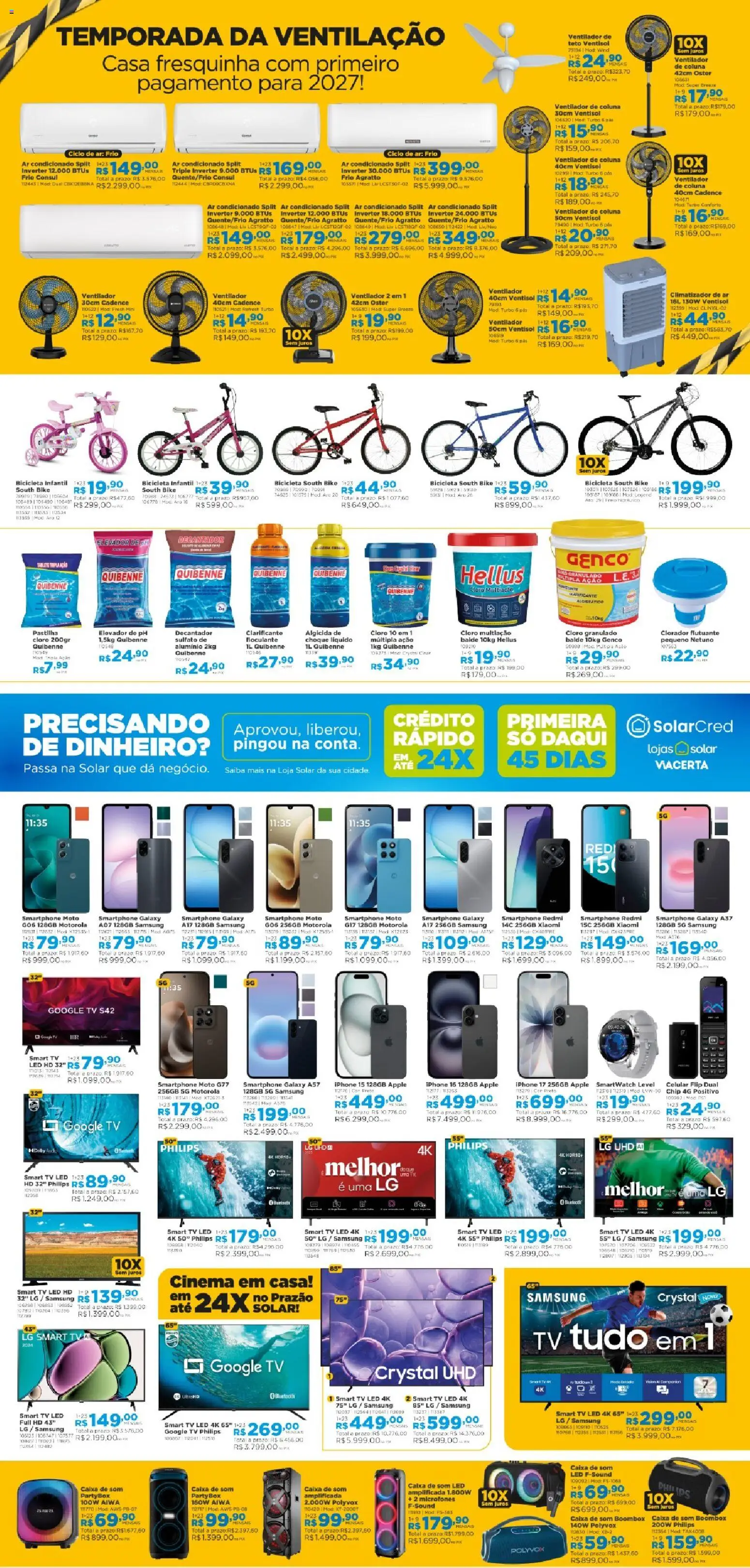 Lojas Solar Folheto - válido de 01/10/2026 | Página: 8 | Produtos: Ventilador, Bicicleta, Climatizador de Ar, Ventilador de coluna