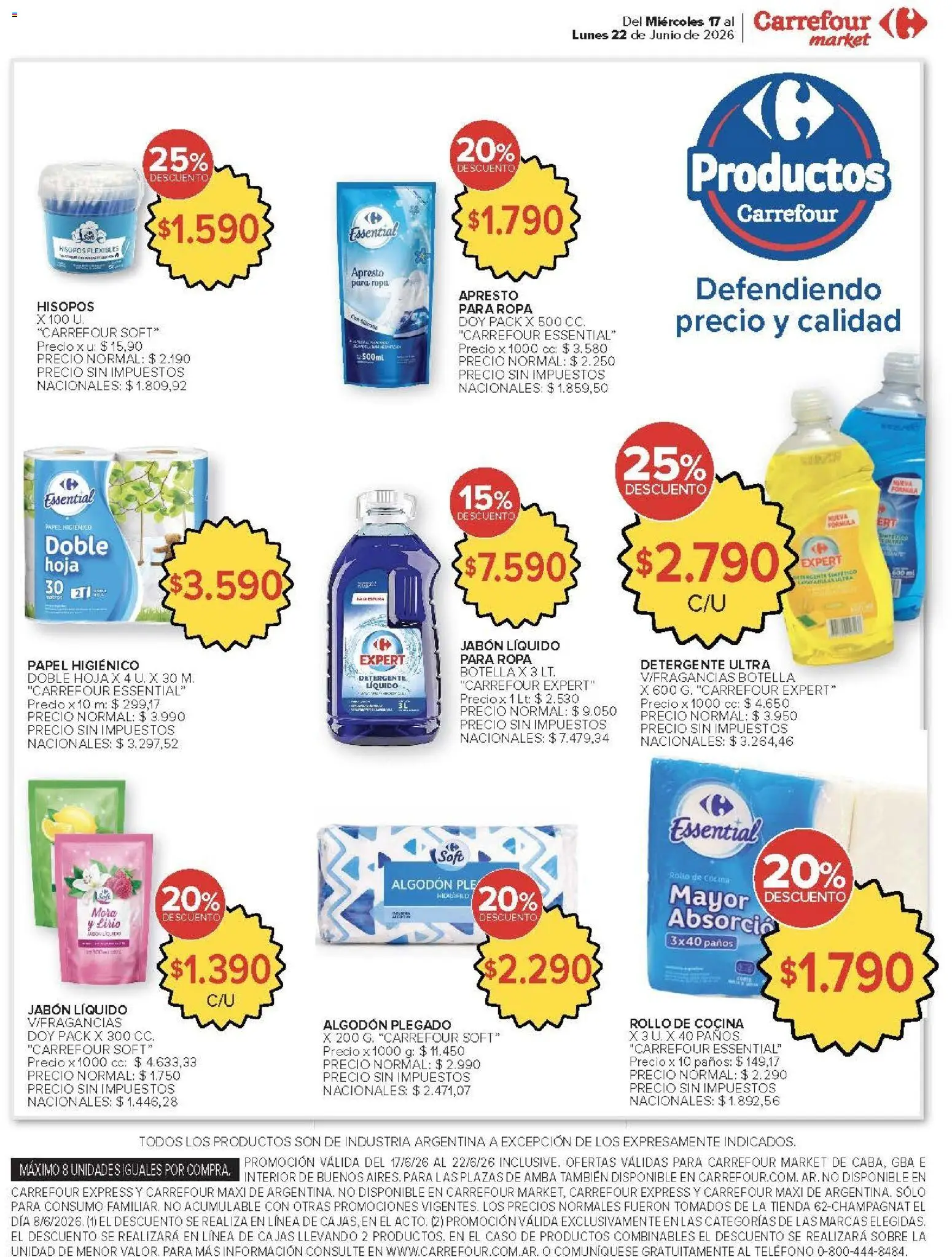 Carrefour ofertas │ válido desde el 17.06.2026 | Página: 57 | Productos: Teléfono, Jabón líquido, Jabón, Detergente