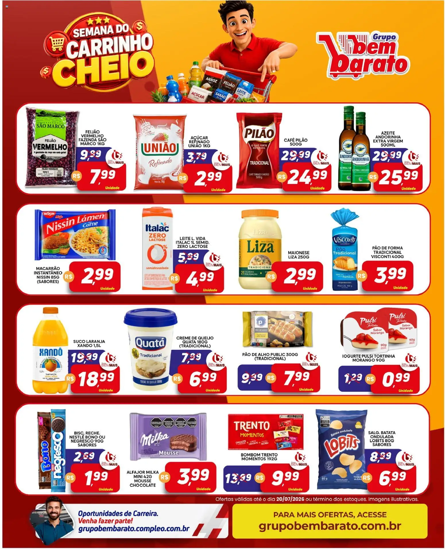 Supermercado Bem Barato Folheto - válido de 14/07/2026 | Página: 3 | Produtos: Feijão, Sabão, Carrinho, Açúcar