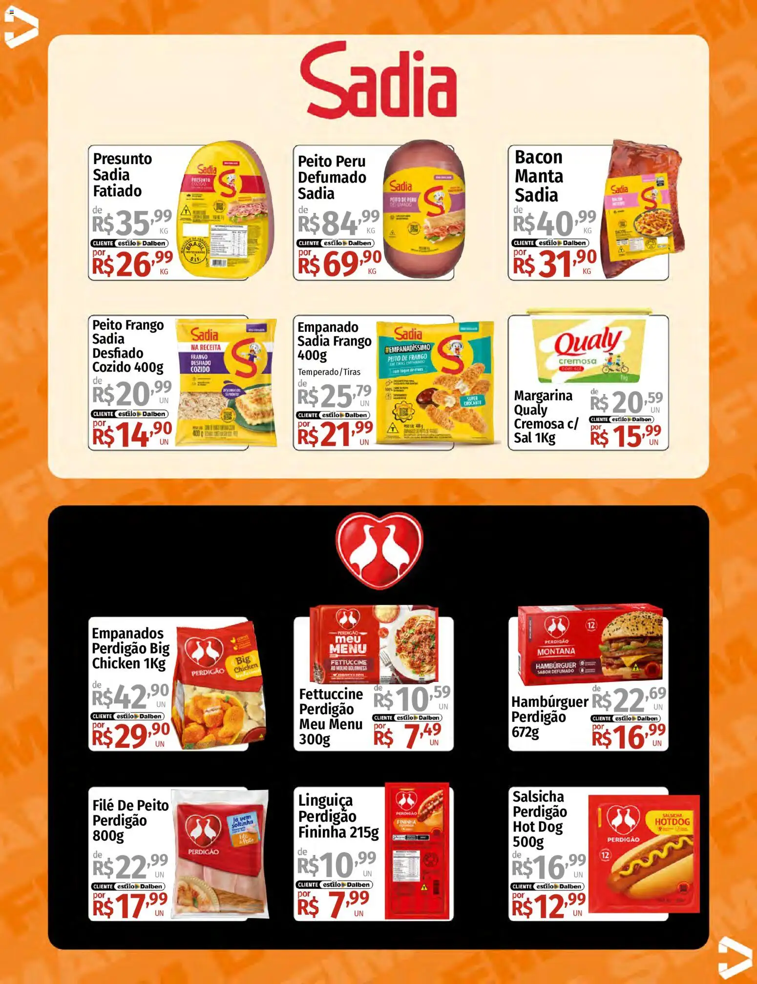 Supermercado Dalben Folheto - válido de 22.05.2026 | Página: 12 | Produtos: Linguiça, Sal, Margarina, Peito de frango
