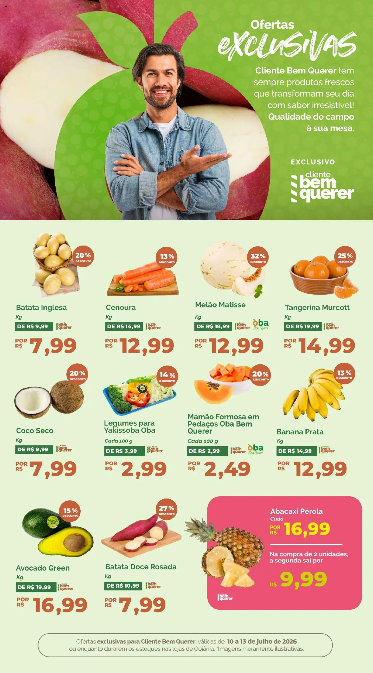 Oba Hortifruti Folheto - válido de 10/07/2026 | Página: 5 | Produtos: Melão, Mesa, Cenoura, Batata
