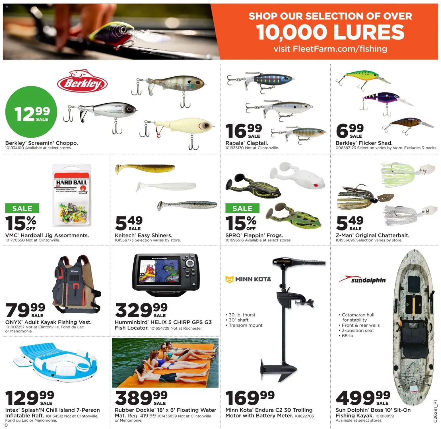 Mills Fleet Farm Weekly Ad - valid from 07/13/2026 | Page: 14 | Products: Battery, Fish, Kayak, Water