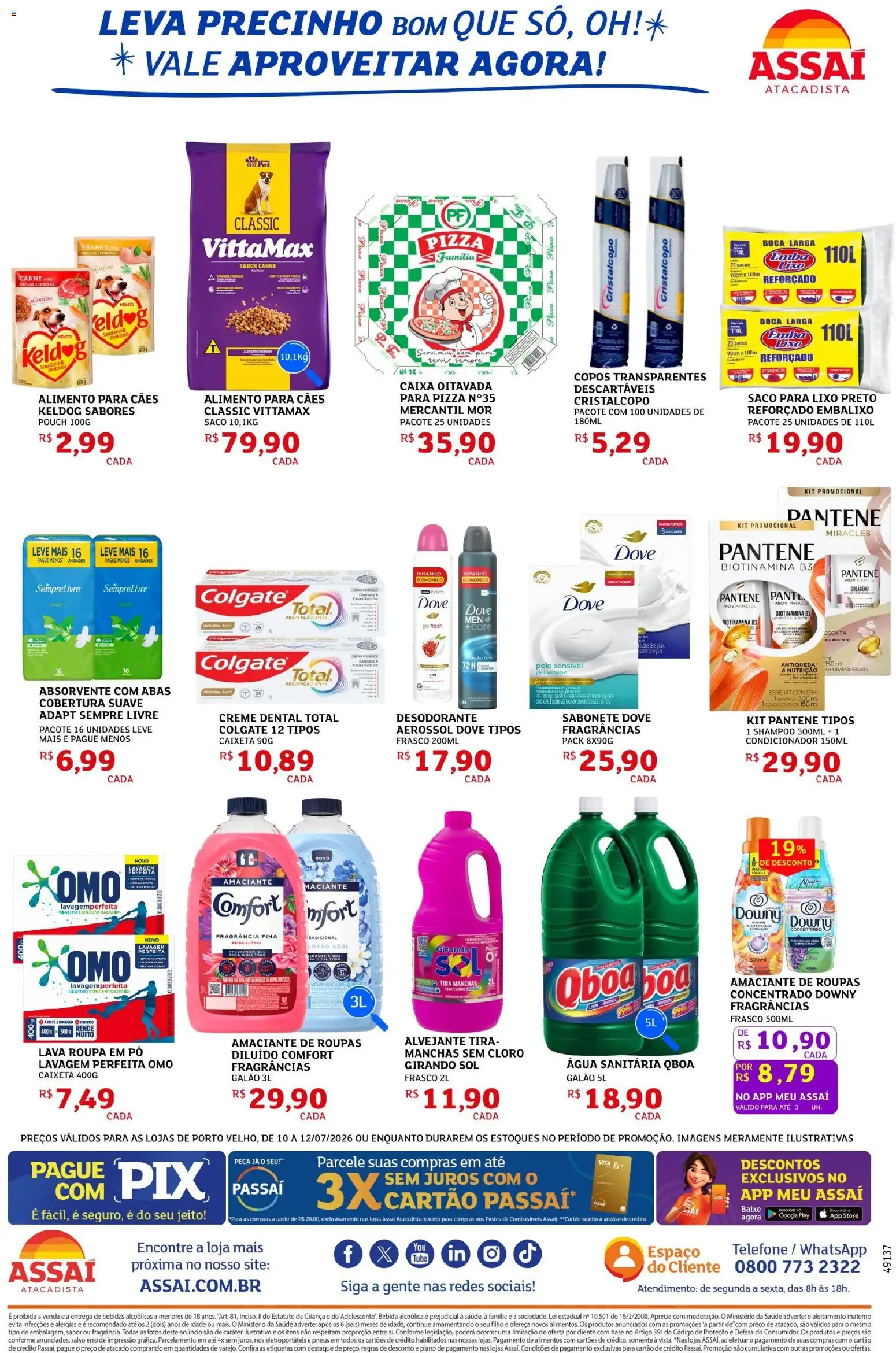 Assaí Atacadista Folheto - válido de 10/07/2026 | Página: 2 | Produtos: Alvejante, Base, Carne, Bebida