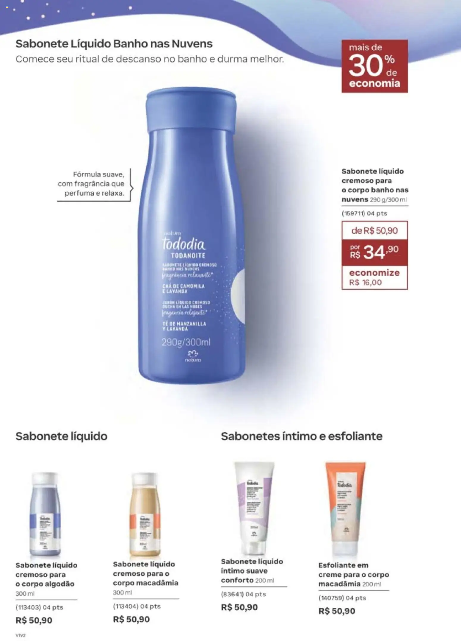 Natura Folheto - válido de 12/10/2026 | Página: 143 | Produtos: Chá, Creme, Algodão, Sabonete líquido