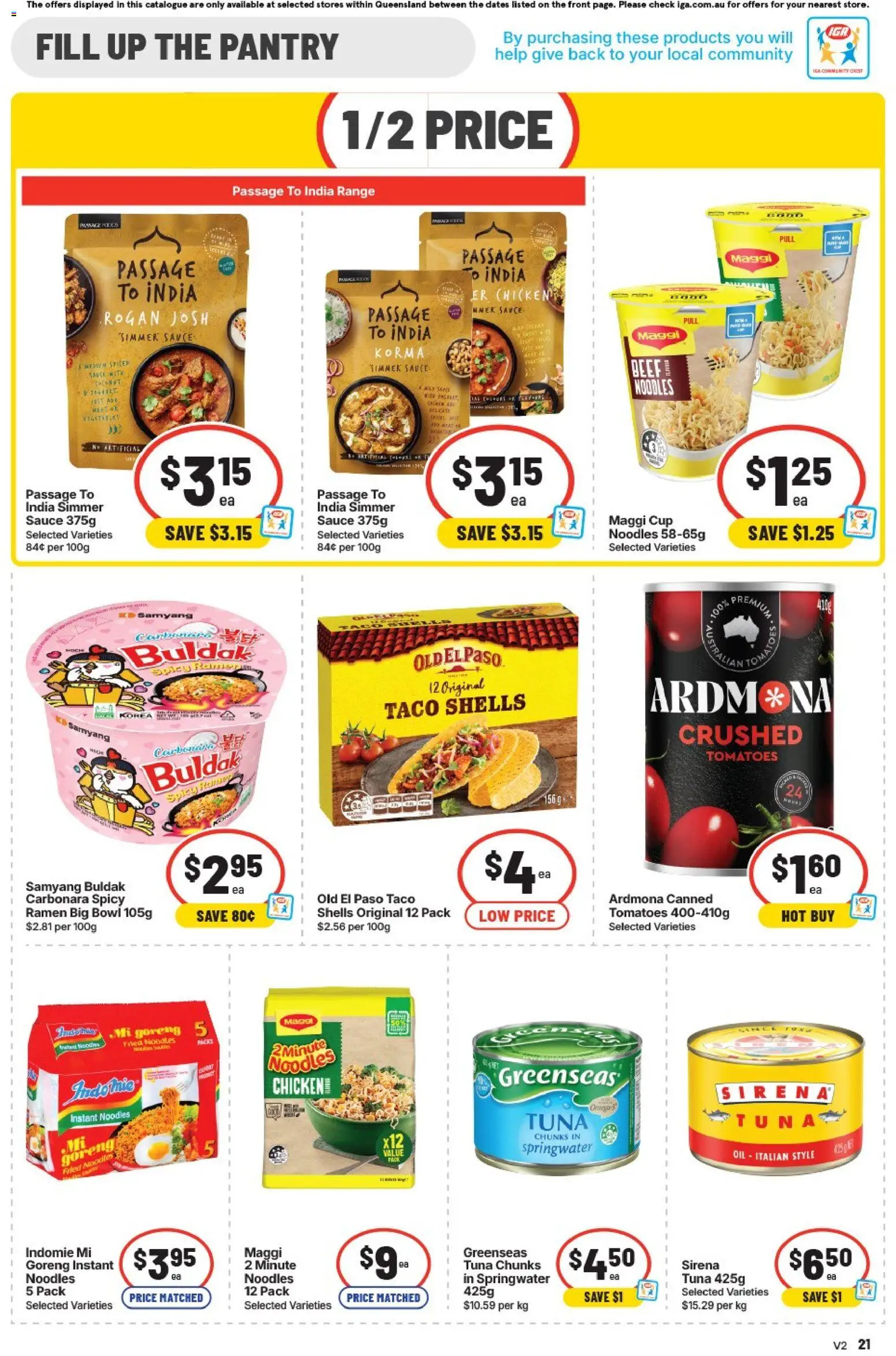IGA catalogue - valid from 12/08/2026 | Page: 21 | Products: Chicken, Tomatoes, Noodles, Beef