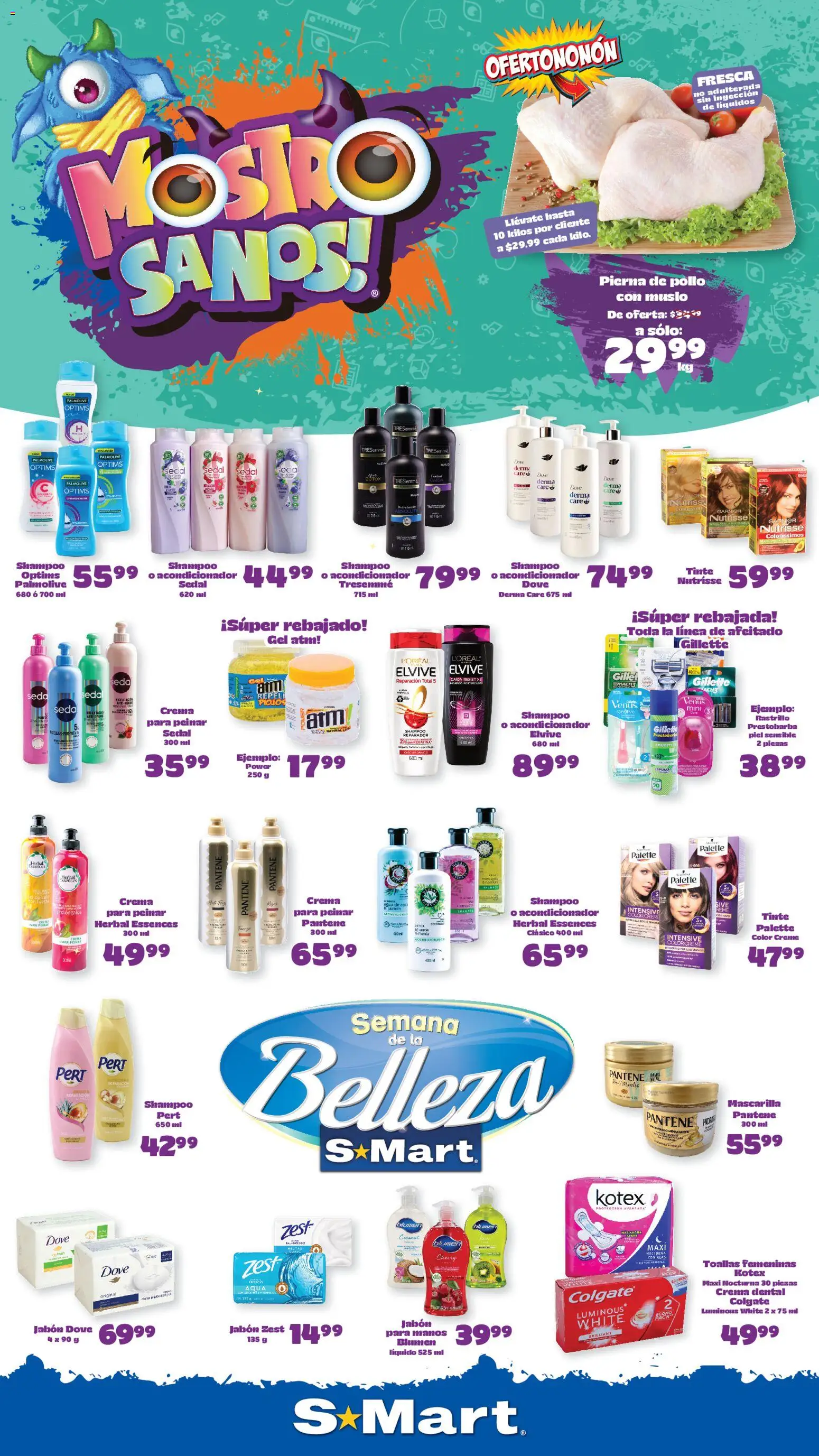 Nuevas ofertas de S-Mart válidas en toda la República Mexicana desde el 14/08/2026. ¡Encuentra las mejores ofertas en S-Mart folleto Ofertas de feria Monterrey! | Página: 1 | Productos: Crema, Shampoo, Toallas, Acondicionador