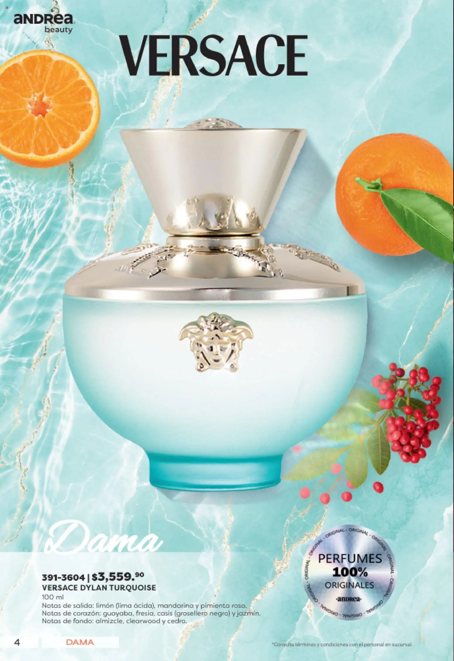 Nuevas ofertas de Andrea válidas en toda la República Mexicana desde el 19/07/2026. ¡Encuentra las mejores ofertas en Andrea catálogo Lo mejor en fragancias! | Página: 4 | Productos: Pimienta, Limón, Lima