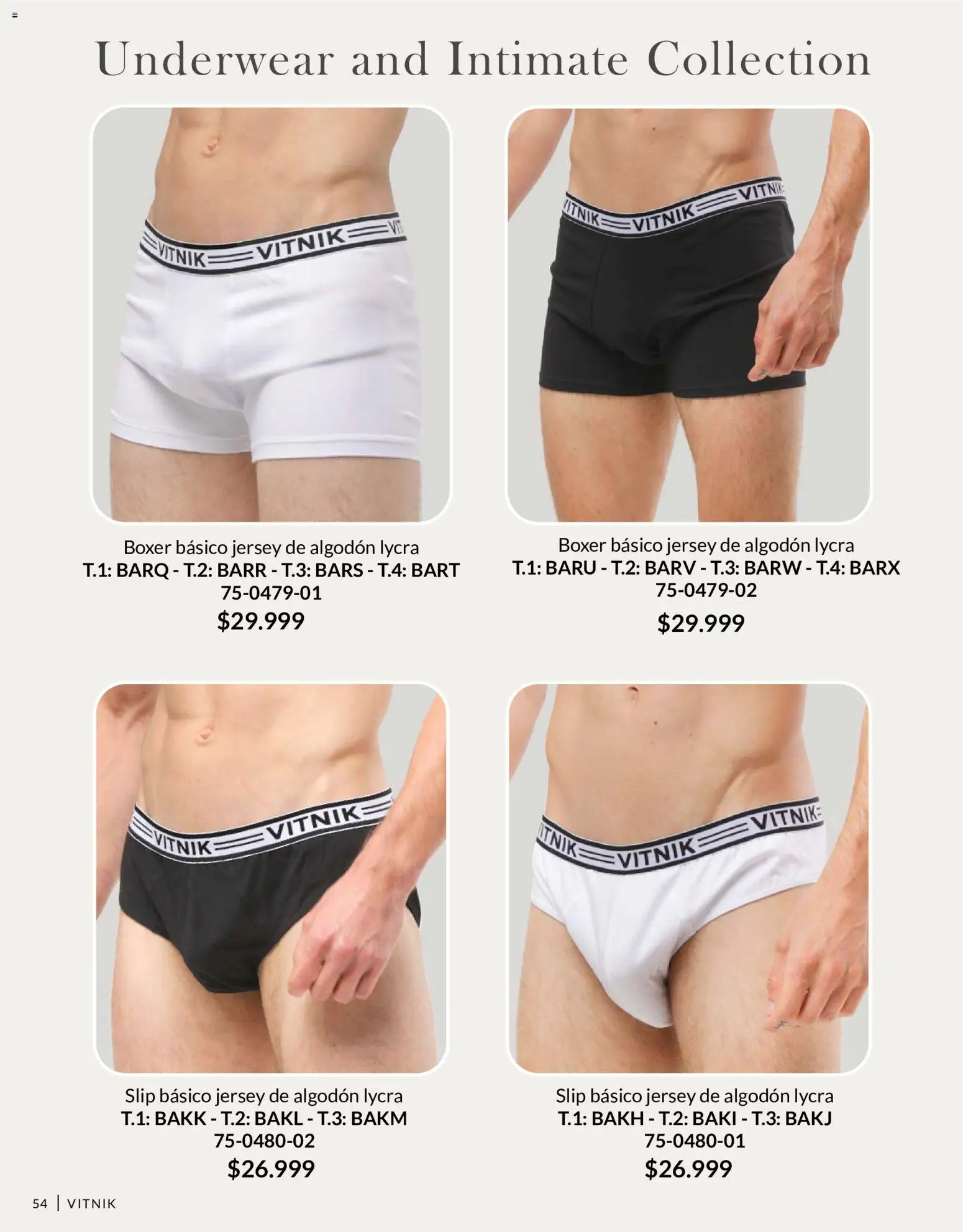 Vitnik - Underwear & Complements │ válido desde el 01/09/2026 | Página: 54 | Productos: Algodón