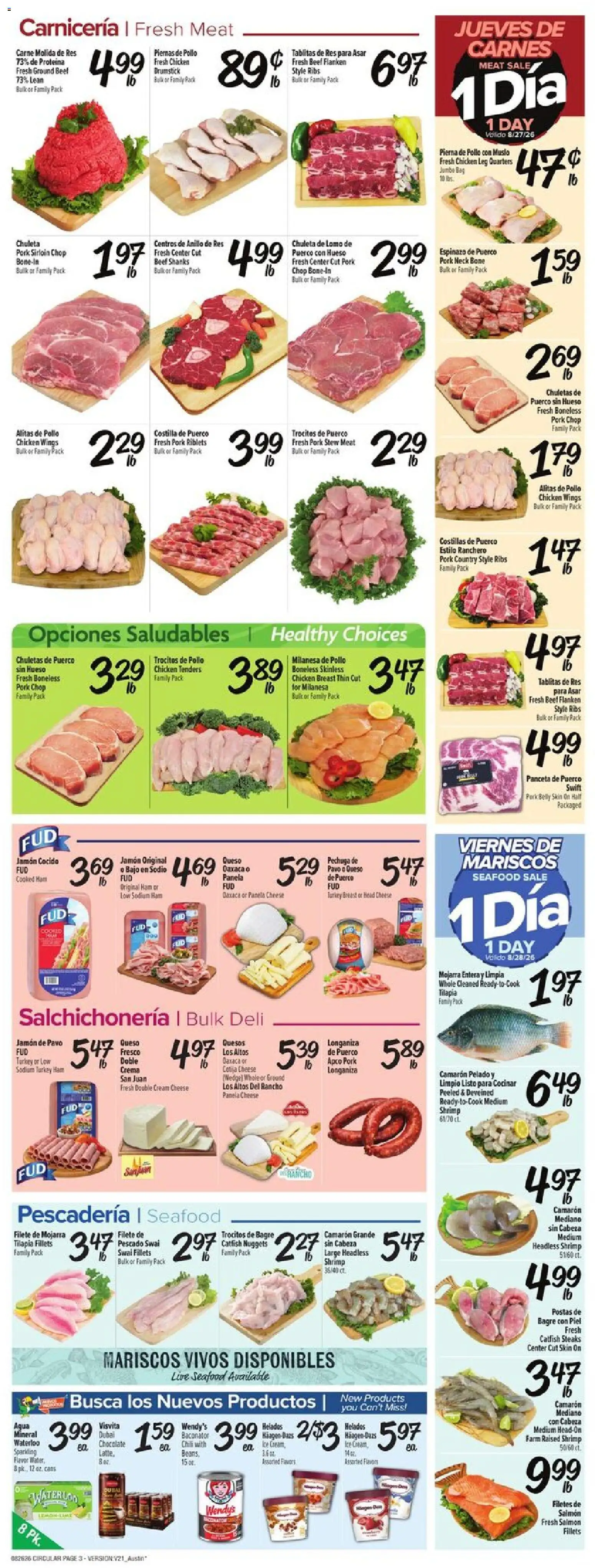 Fiesta Mart Weekly Ad - valid from 08/26/2026 | Page: 3 | Products: Cream cheese, Chicken meat, Beef, Lemon