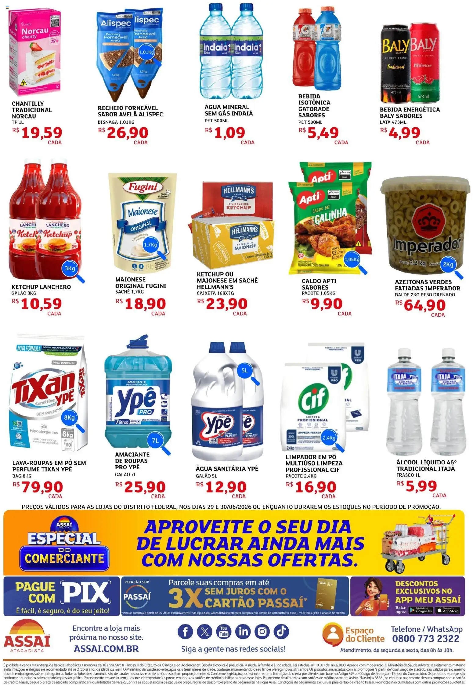 Assaí Atacadista Folheto - válido de 29/06/2026 | Página: 2 | Produtos: Pneus, Base, Telefone, Maionese