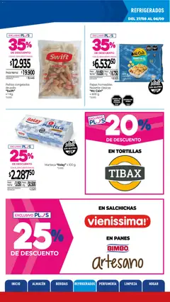 Vista previa La Anonima catálogo válido desde el 27/08/2026 | Página: 19 | Productos: Cuchara, Papas, Manteca, Salchichas
