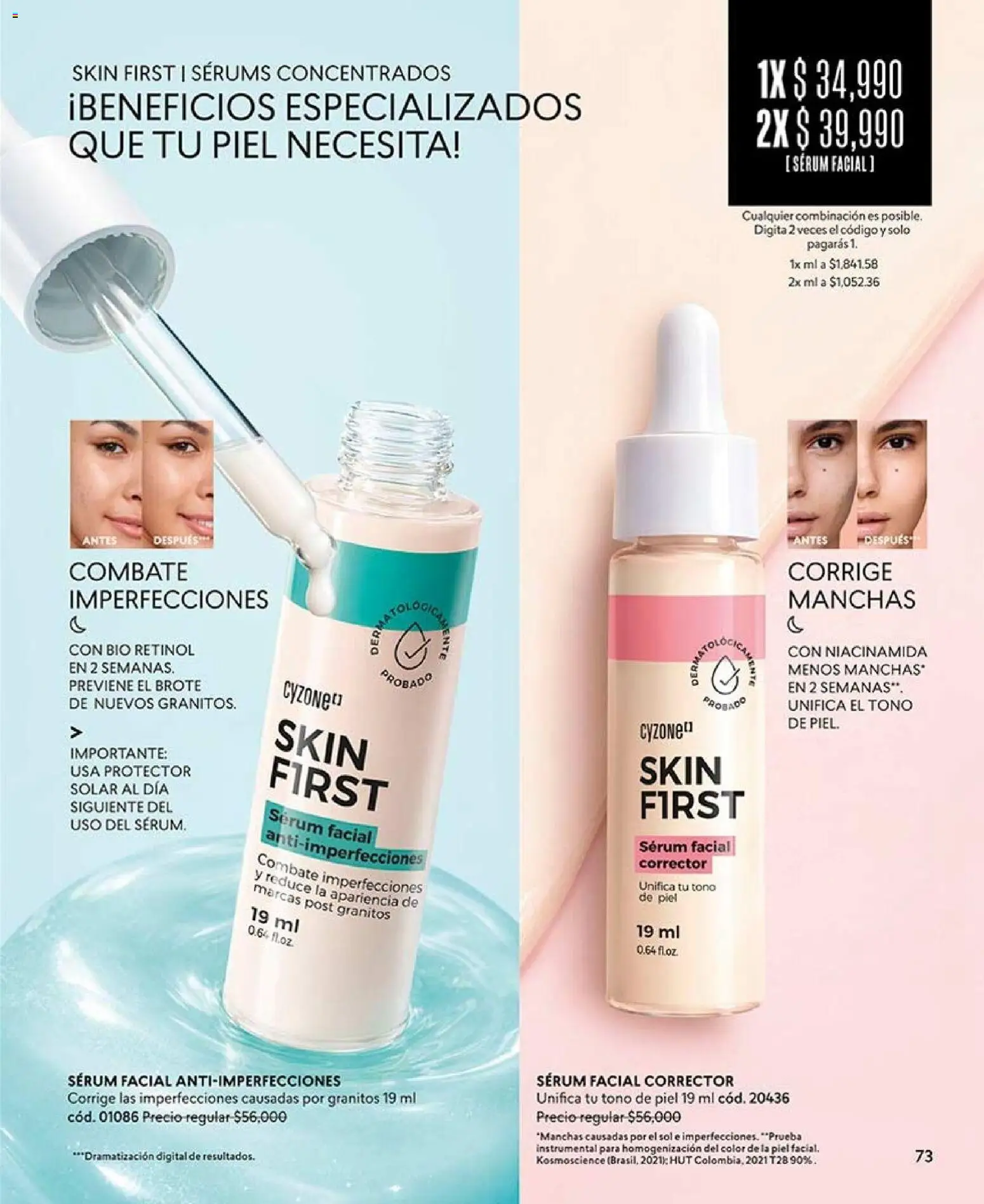 CyZone revista - valida desde el 17/08/2026 | Página: 73 | Productos: Serum, Combinación, Corrector