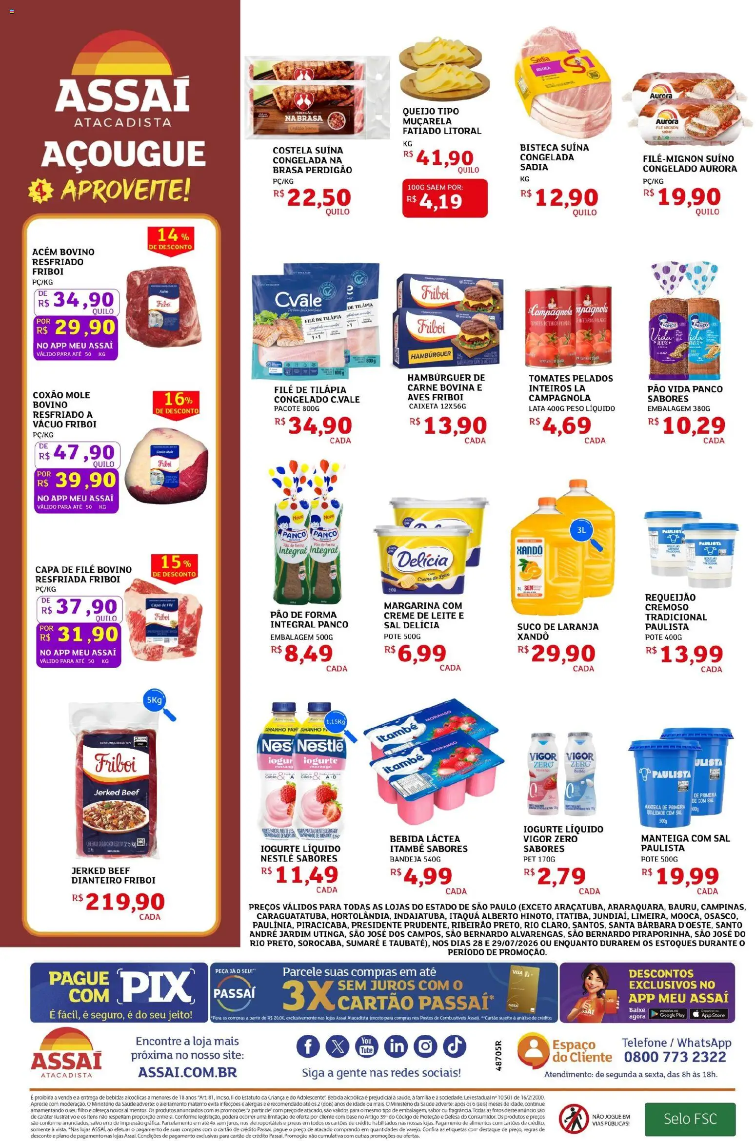 Assaí Atacadista Folheto - válido de 28/07/2026 | Página: 2 | Produtos: Suco, Cálcio, Bandeja, Margarina