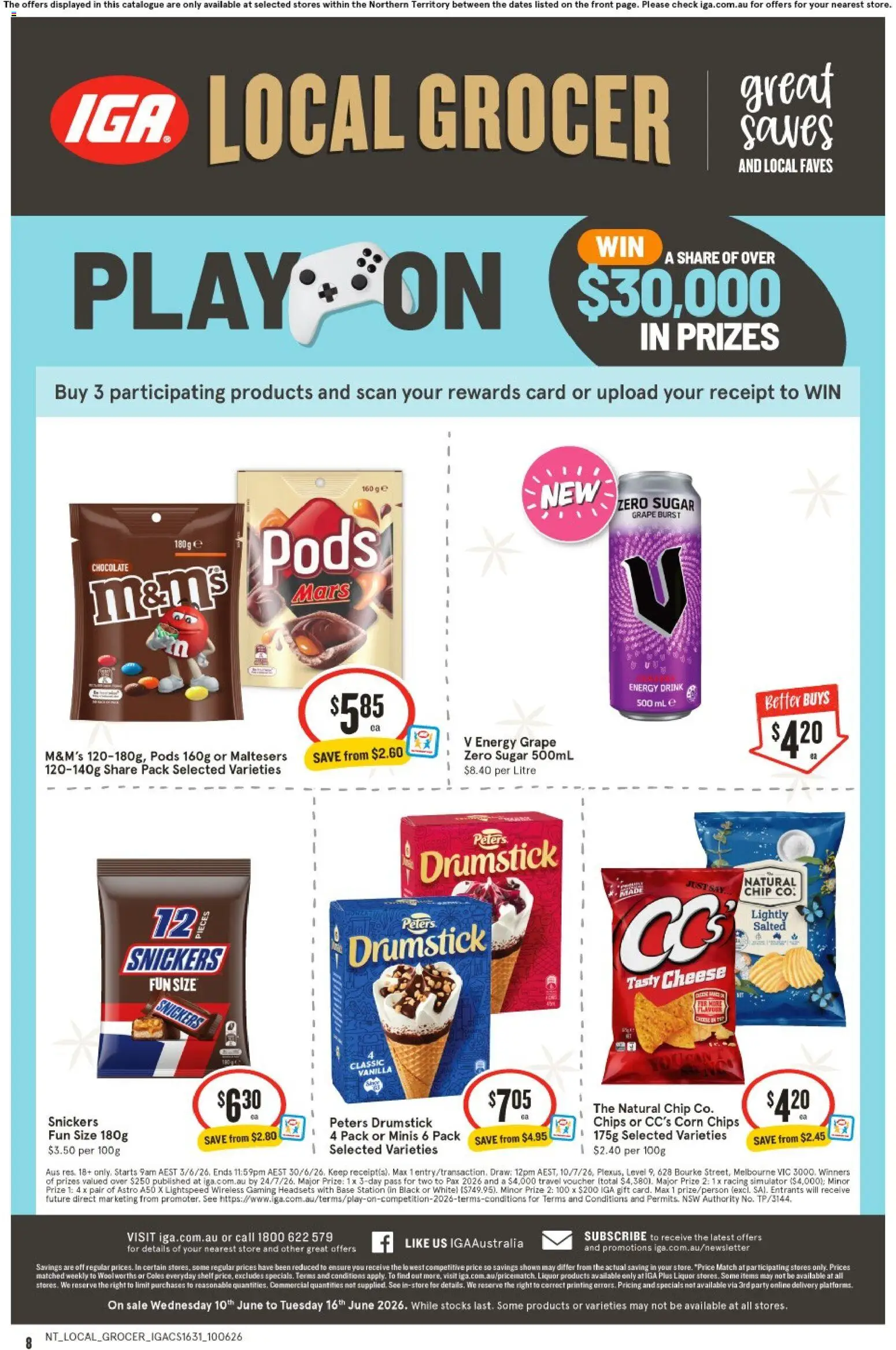 IGA catalogue - valid from 10.06.2026 | Page: 2 | Products: Shelf, Cheese, Energy drink, Chocolate