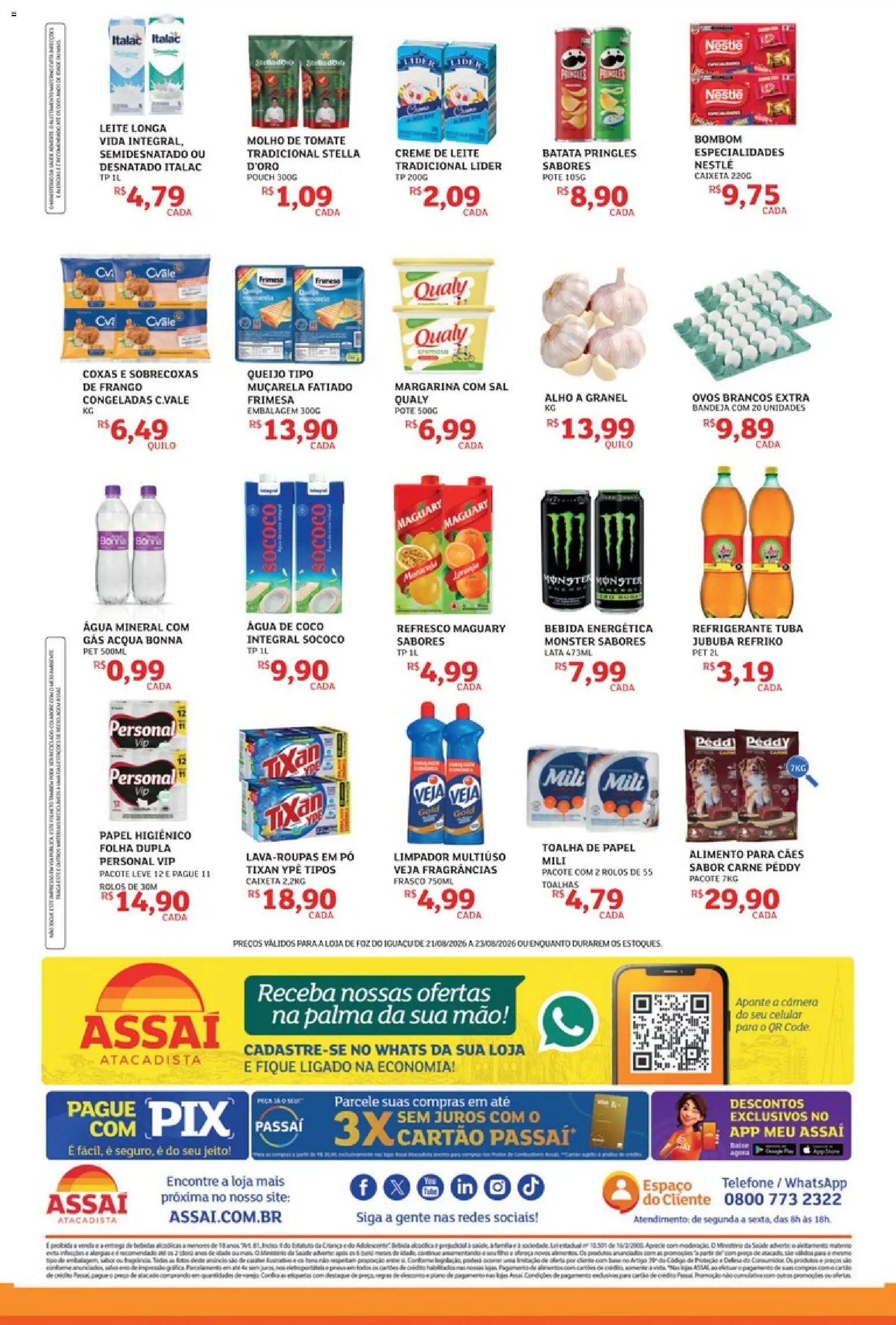 Assaí Atacadista Folheto - válido de 21/08/2026 | Página: 2 | Produtos: Limpador multiuso, Água de coco, Carne, Creme