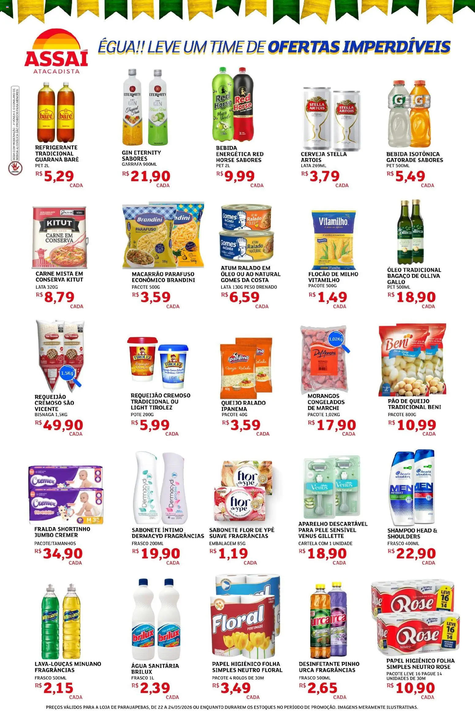 Assaí Atacadista Folheto - válido de 22.05.2026 | Página: 2 | Produtos: Gomes da costa, Sabonete, Refrigerante, Pão de queijo