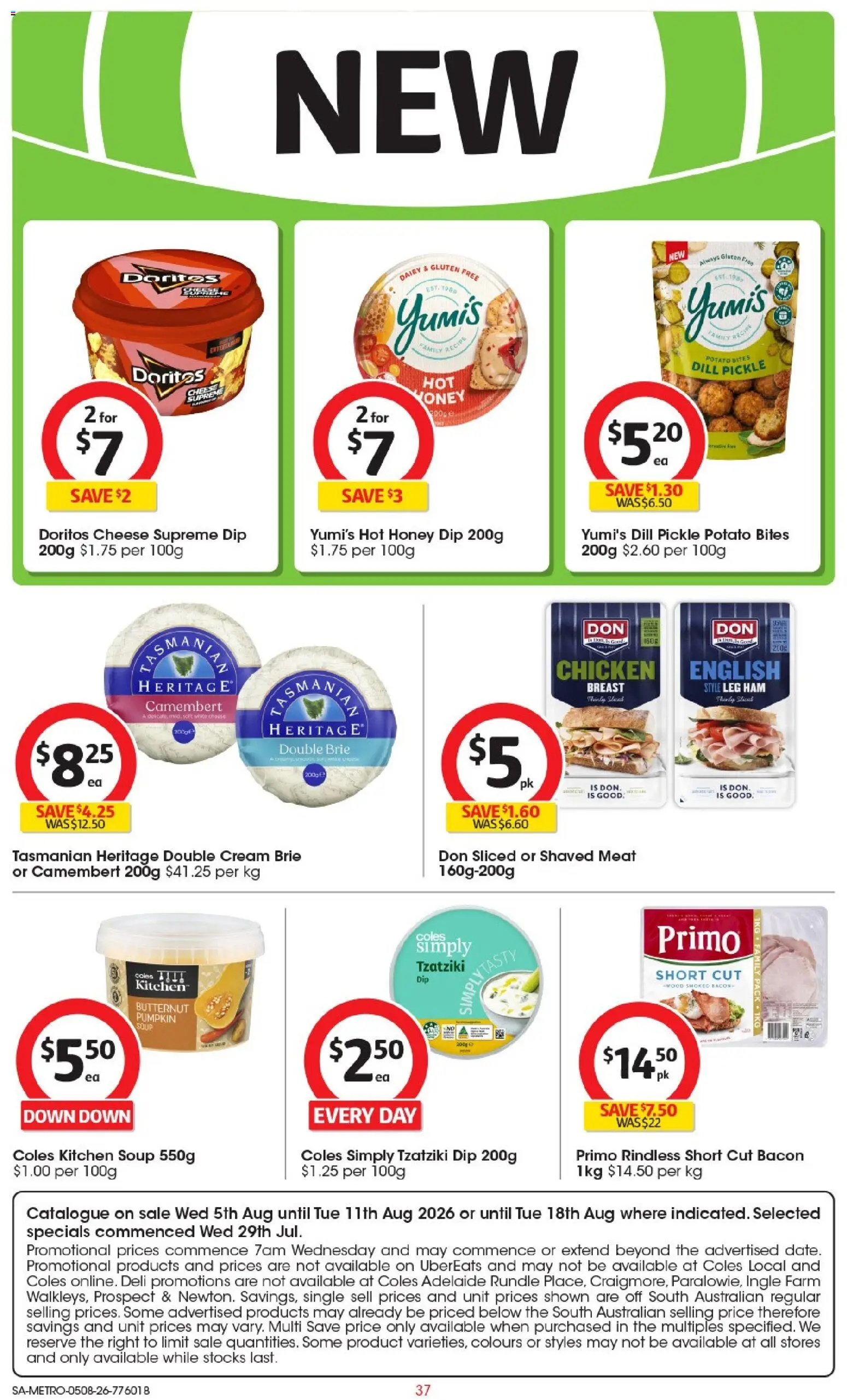 Coles catalogue - valid from 05/08/2026 | Page: 37 | Products: Bacon, Dairy, Honey, Meat