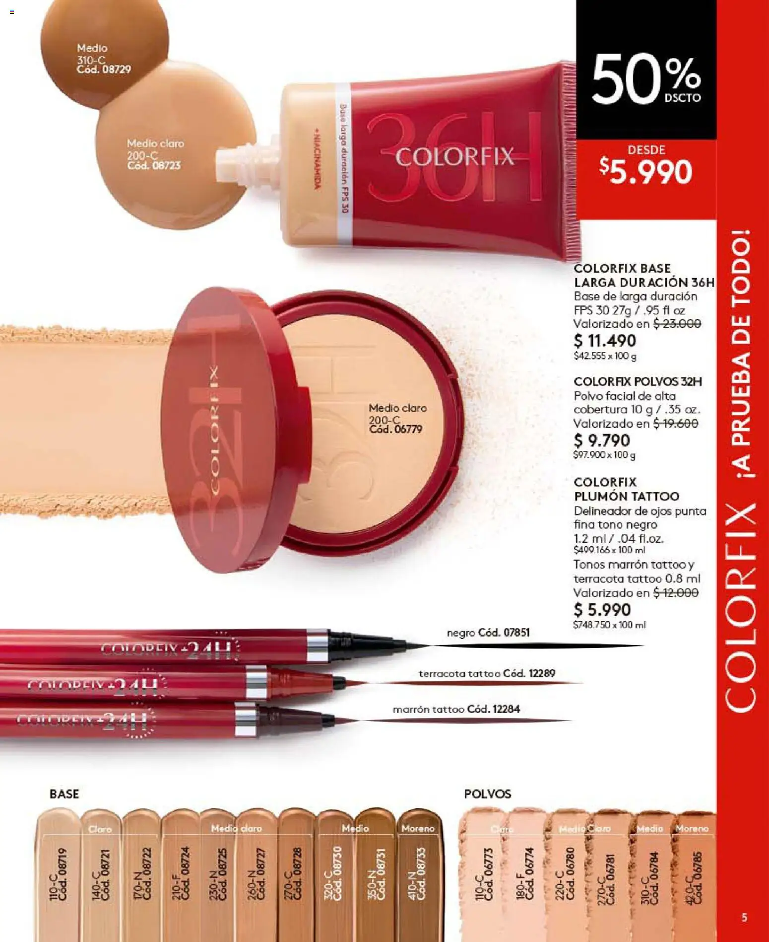 Catálogo Ésika Campaña 10 │ válido desde el 01.06.2026 | Página: 5 | Productos: Polvo, Delineador, Plumón, Base