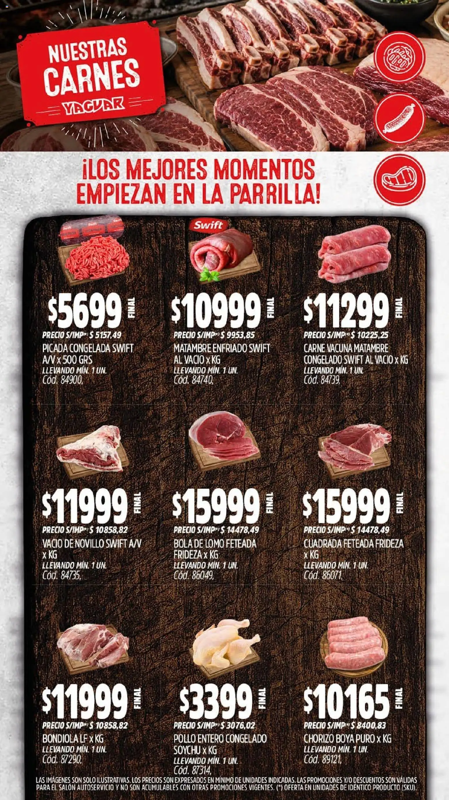 Yaguar - Oferta Semanal Jujuy │ válido desde el 28/09/2026 | Página: 6 | Productos: Lomo, Pollo entero, Pollo, Chorizo