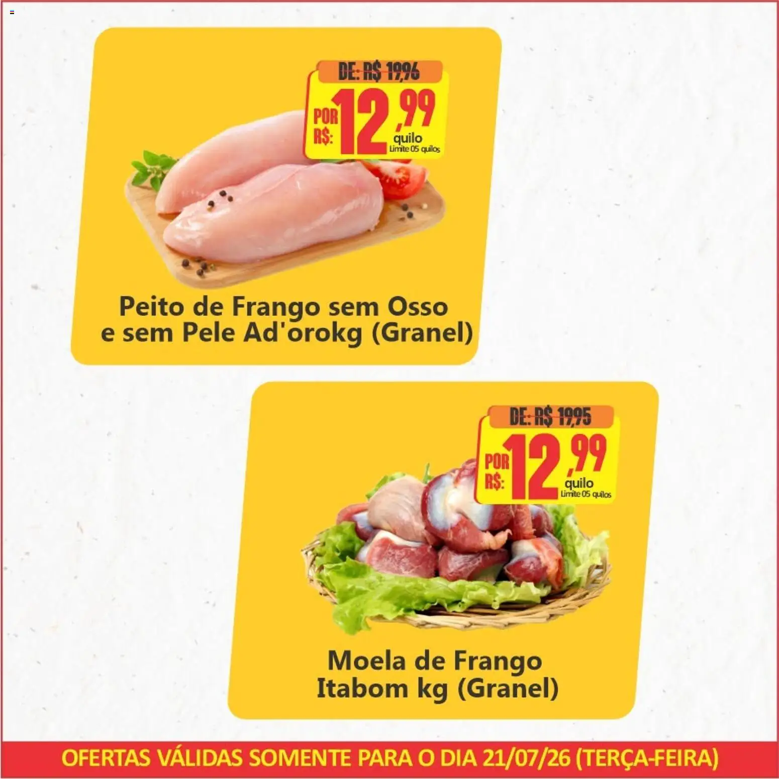 Big Supermercados Folheto - válido de 21/07/2026 | Página: 3 | Produtos: Moela, Frango, Peito de frango