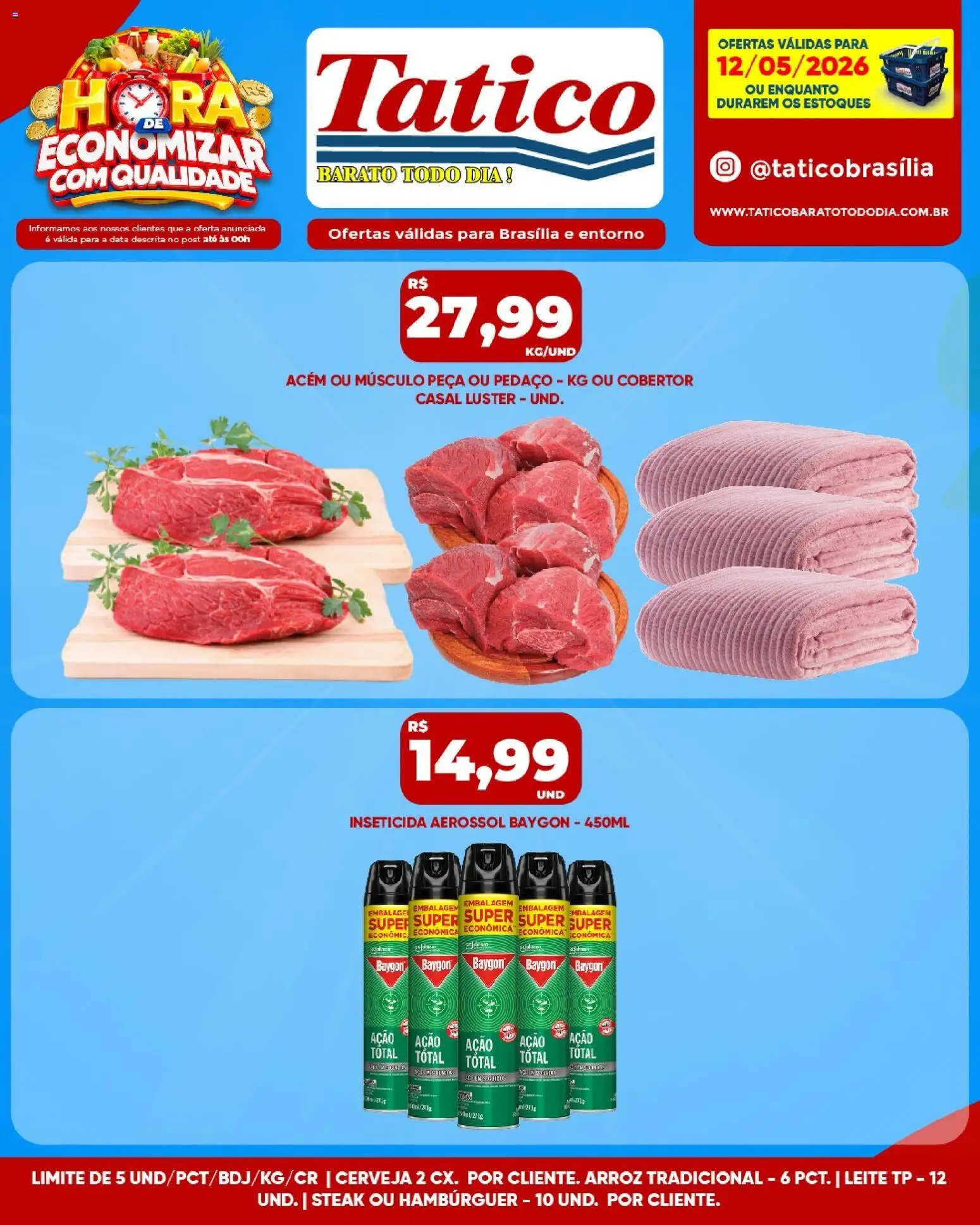 Tatico Folheto - válido de 12.05.2026 | Página: 13 | Produtos: Cerveja, Arroz, Hambúrguer, Inseticida