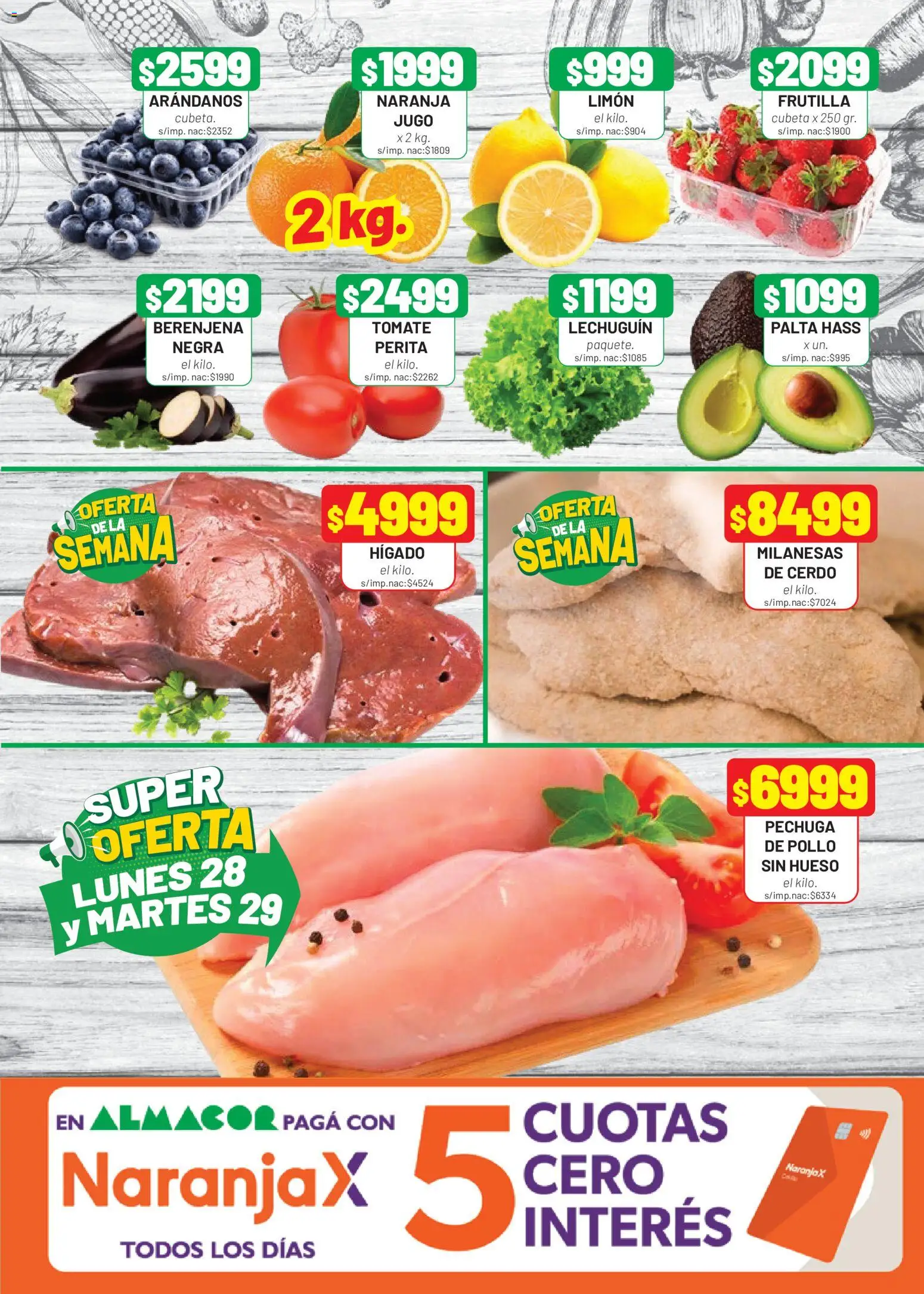 Almacor catálogo │ válido desde el 24/09/2026 | Página: 3 | Productos: Milanesas, Frutilla, Palta, Jugo