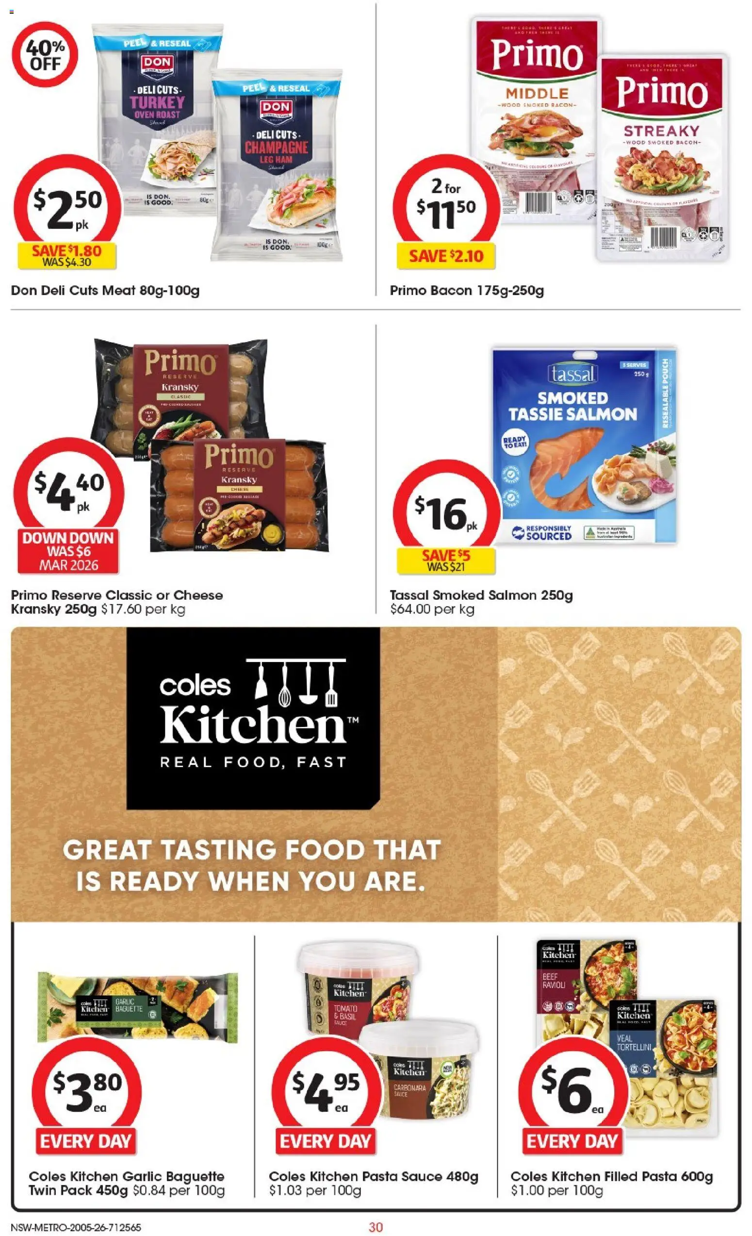 Coles catalogue - valid from 19.05.2026 | Page: 30 | Products: Bacon, Pasta, Garlic, Turkey