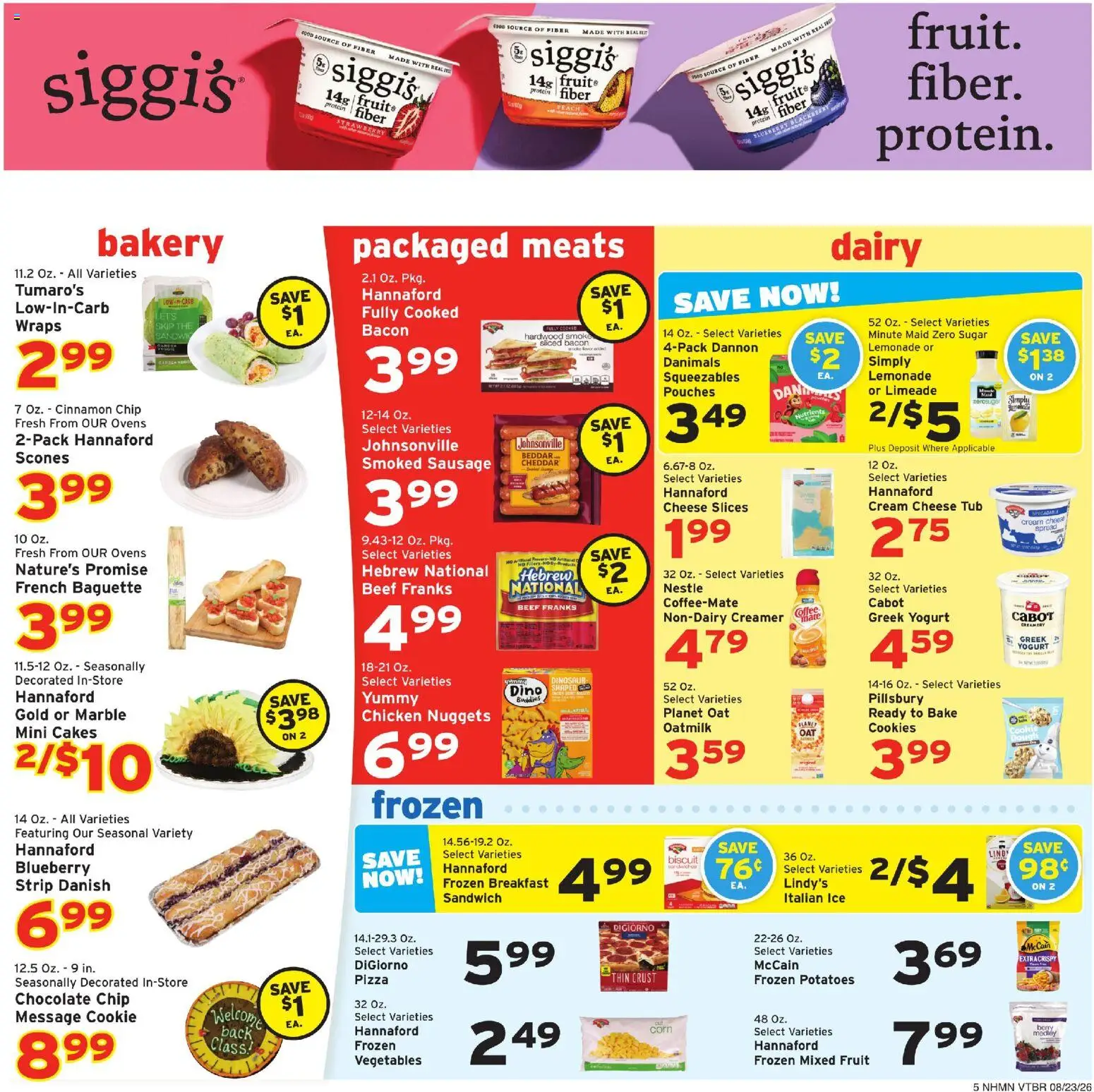 Hannaford Weekly Ad - valid from 08/23/2026 | Page: 7 | Products: Vegetables, Ice, Baguette, Lemonade