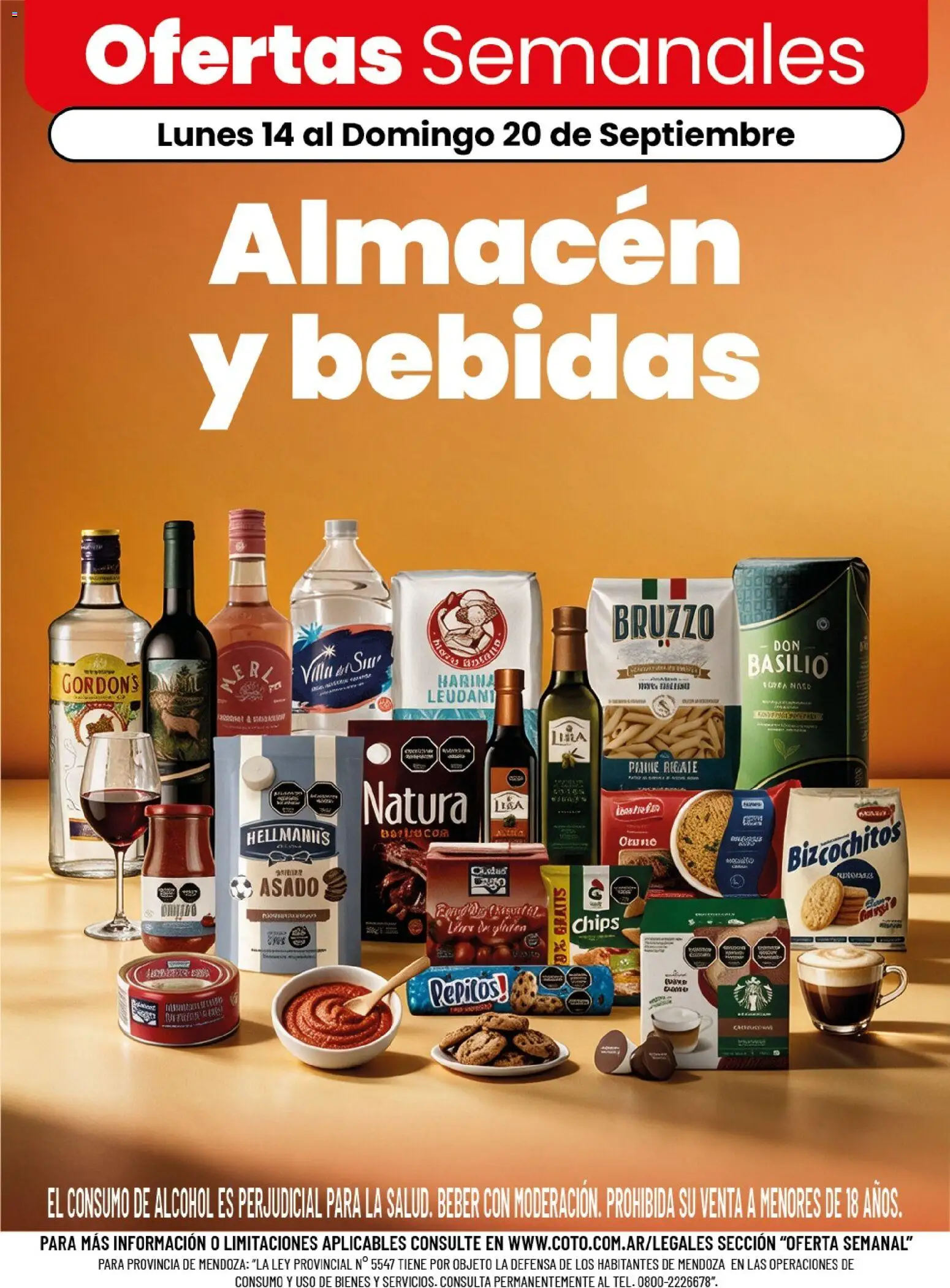 Coto - Almacén y bebidas │ válido desde el 14/09/2026 | Página: 1 | Productos: Aceite, Vinagre, Gin, Alcohol